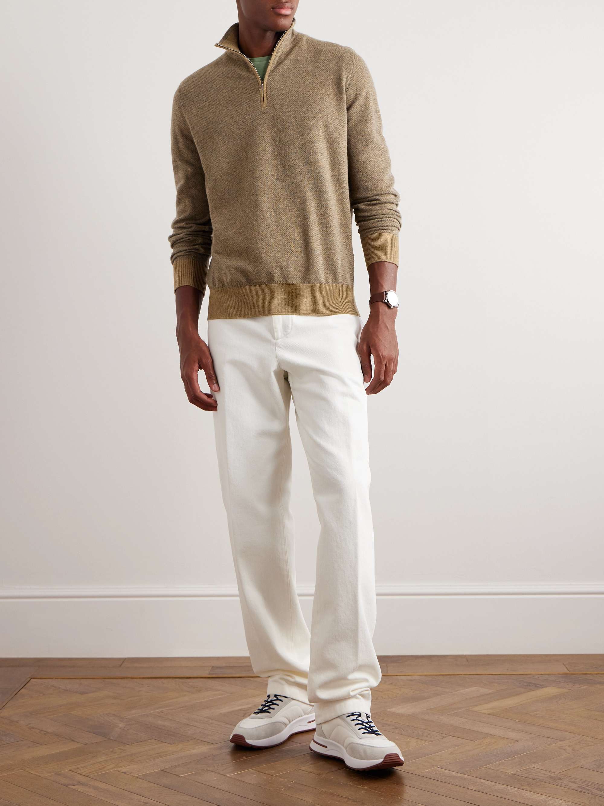Striped Mélange Cashmere Sweater view