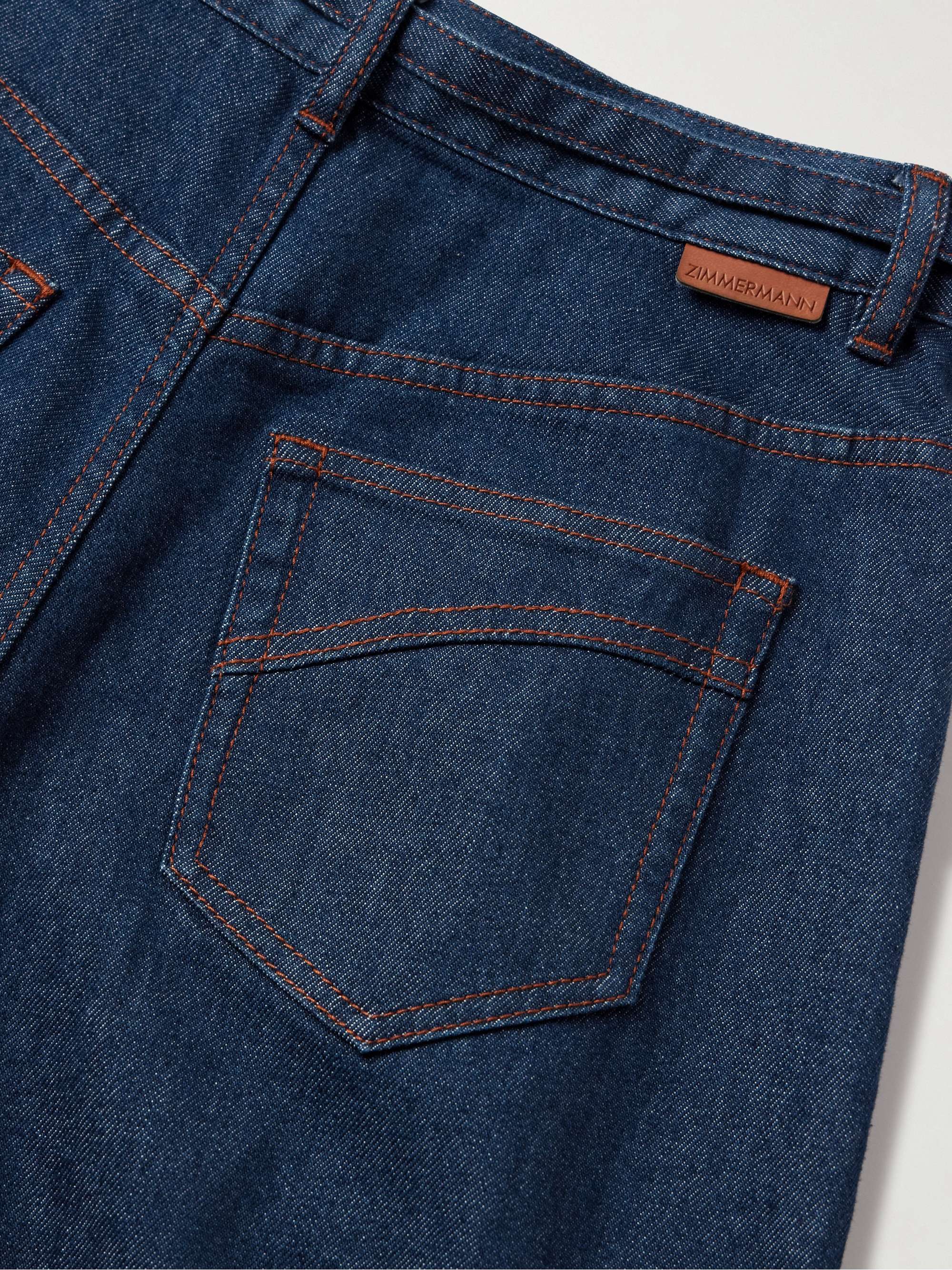 Illuminate belted high-rise wide-leg jeans view