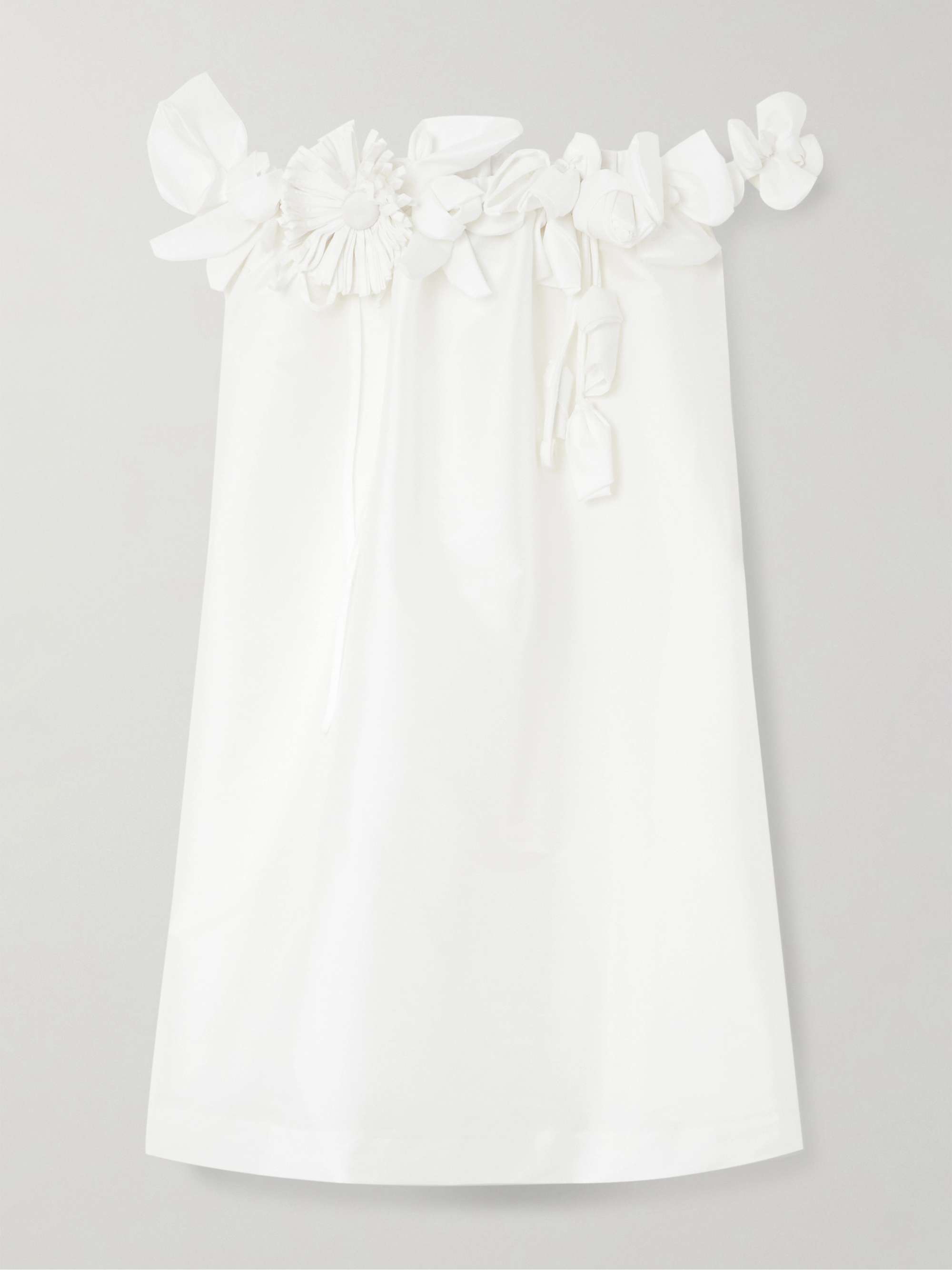 Off-the-shoulder appliquéd taffeta mini dress view
