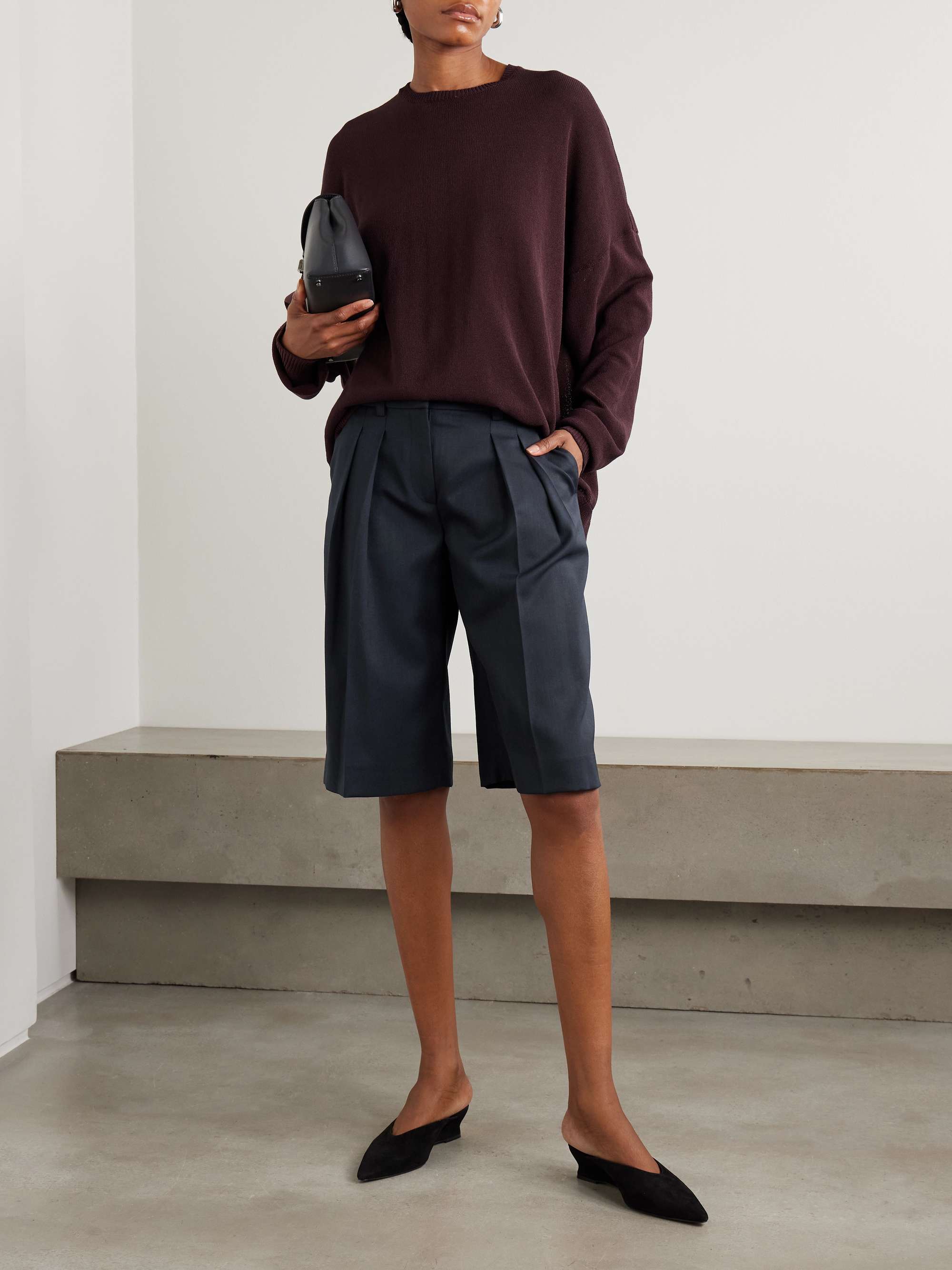 Bilbao pleated twill shorts view