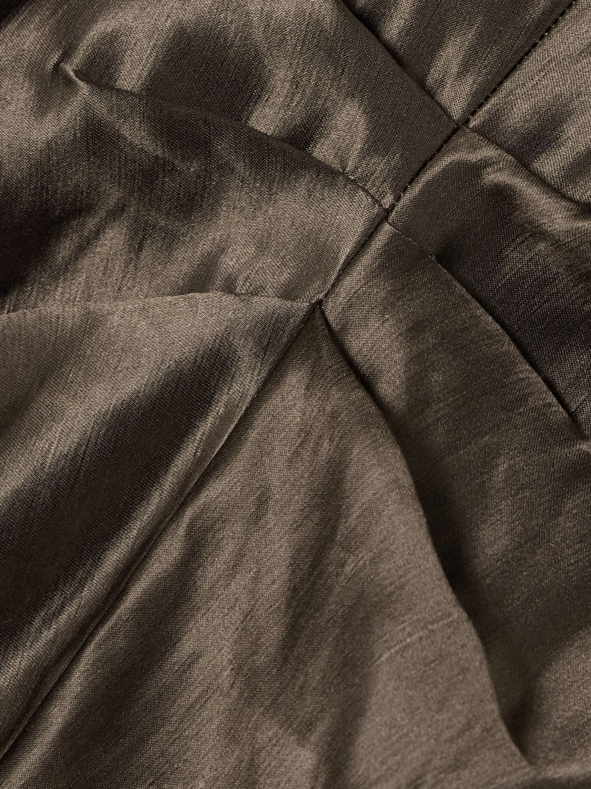 Pero draped linen and silk-blend satin blouse view