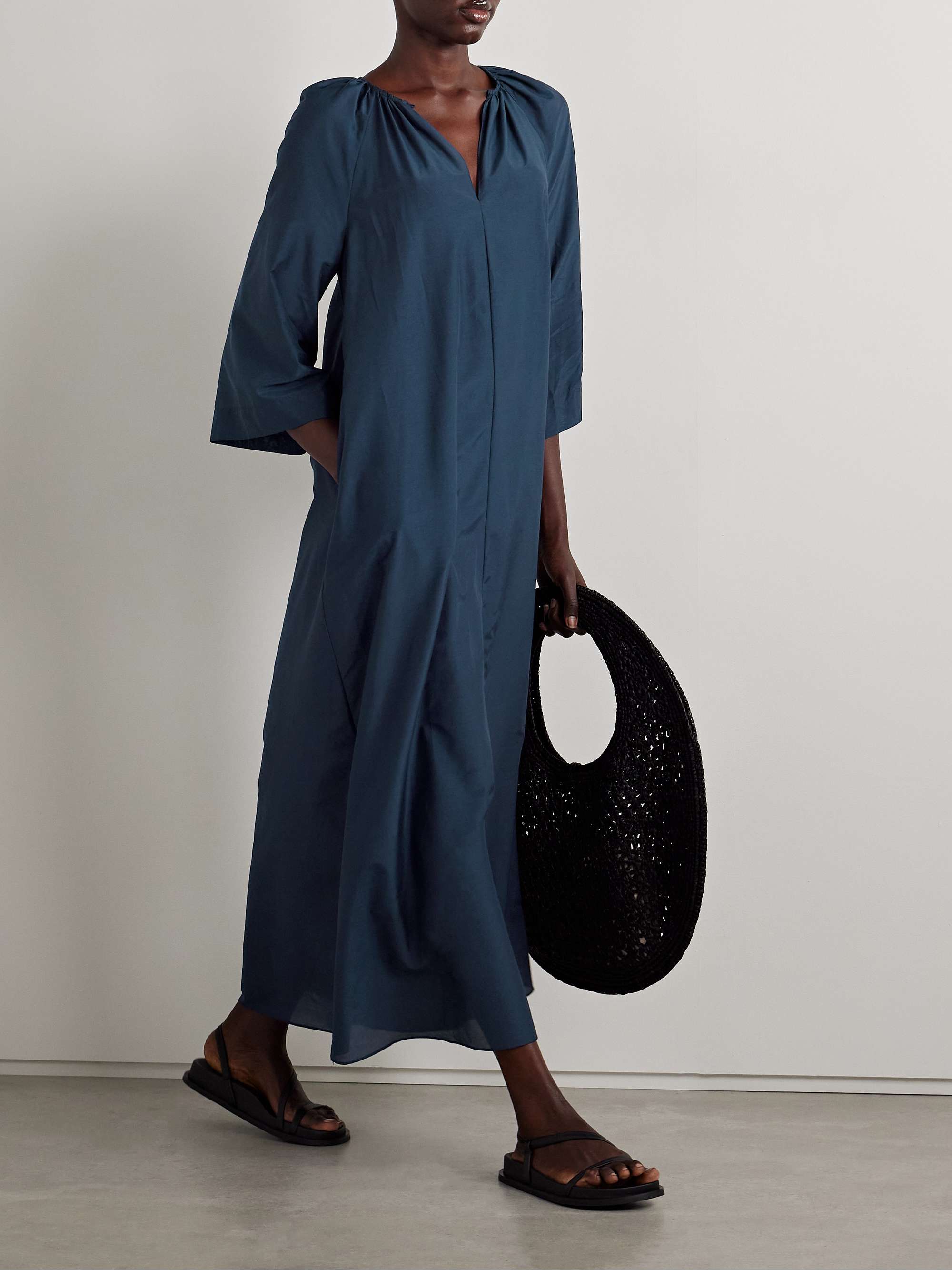 Organic cotton and silk-blend maxi dress view
