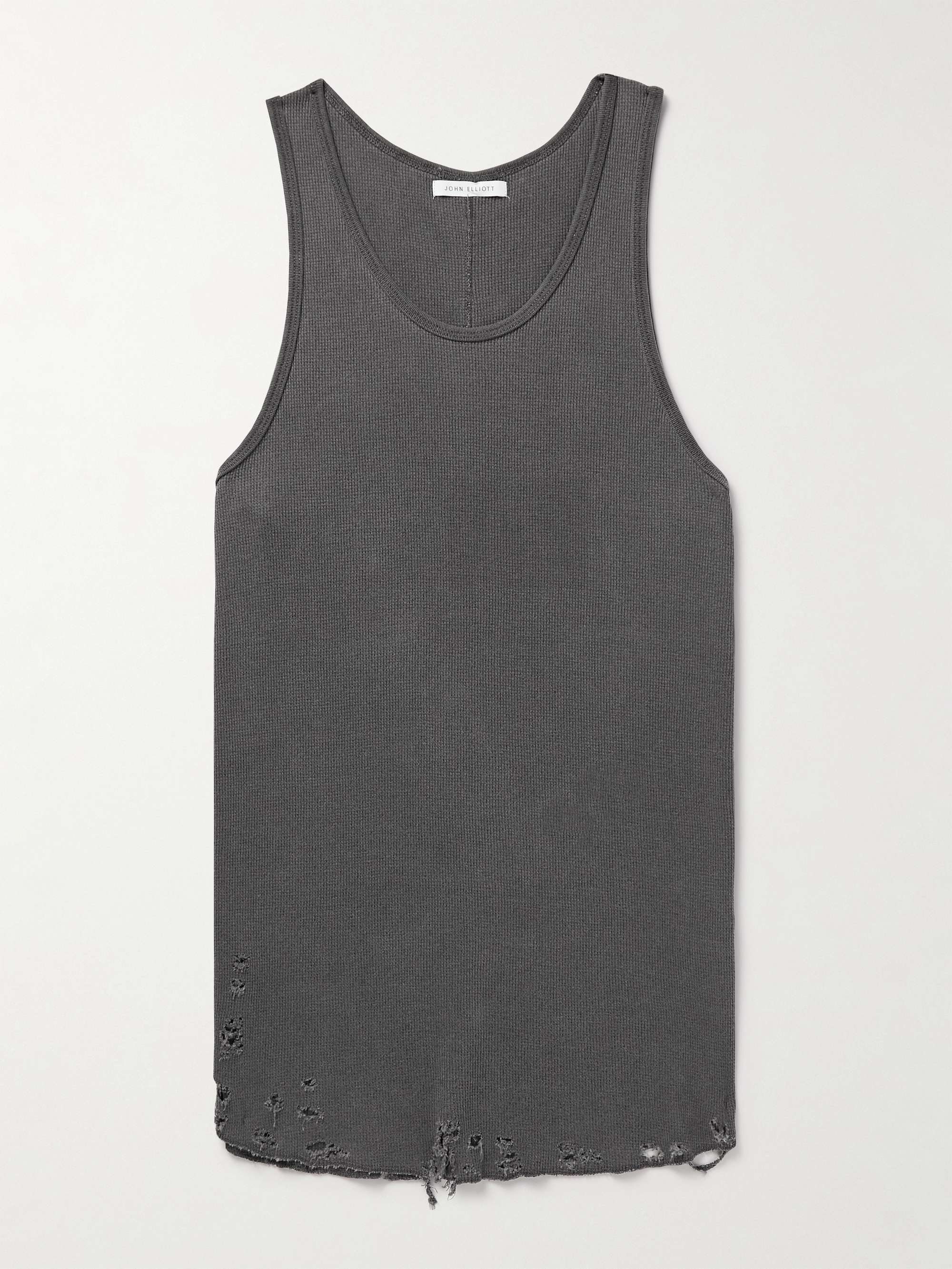 Folsom Slim-Fit Distressed Waffle-Knit Cotton Tank Top view