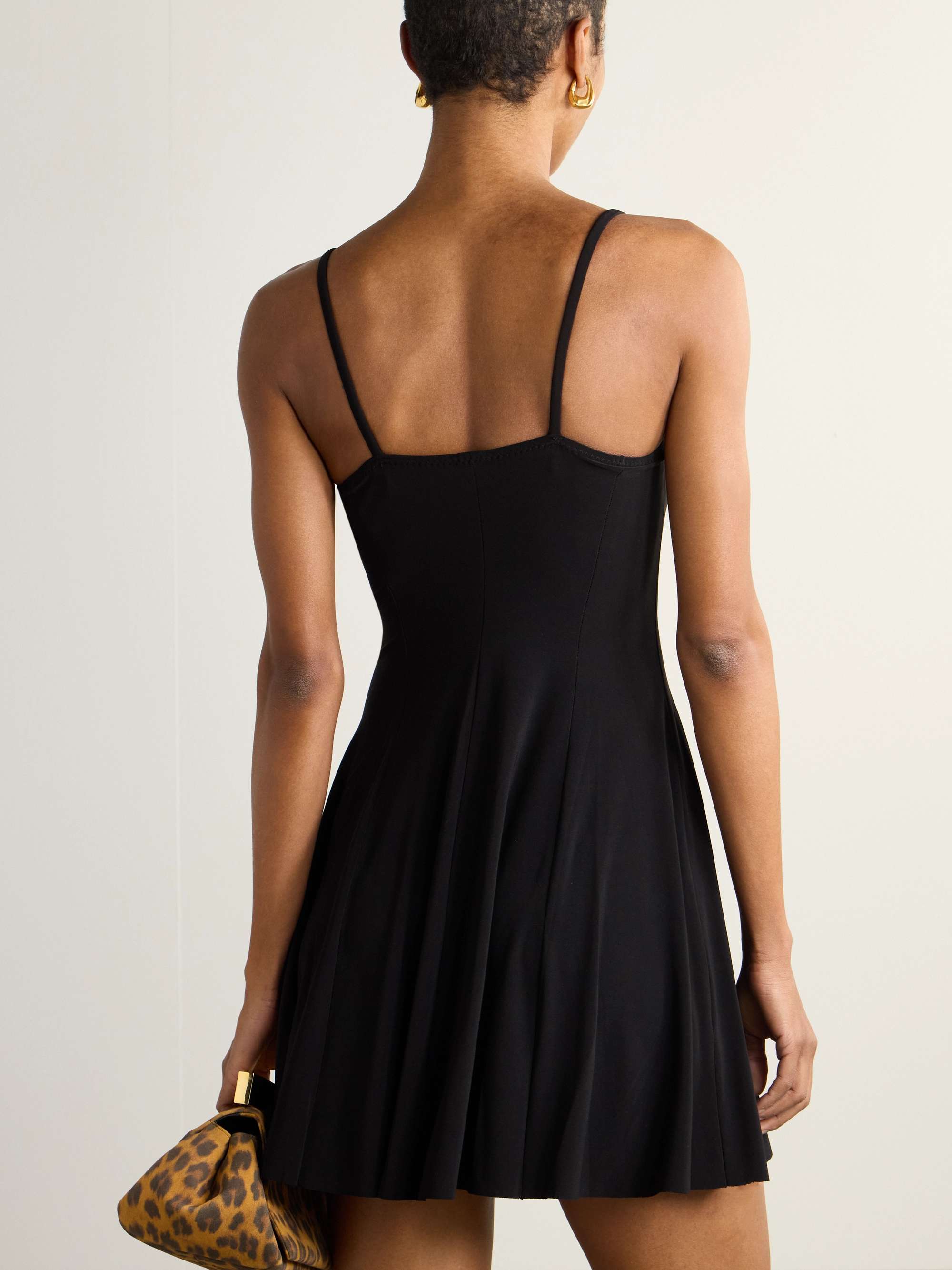 Stretch-satin mini dress view