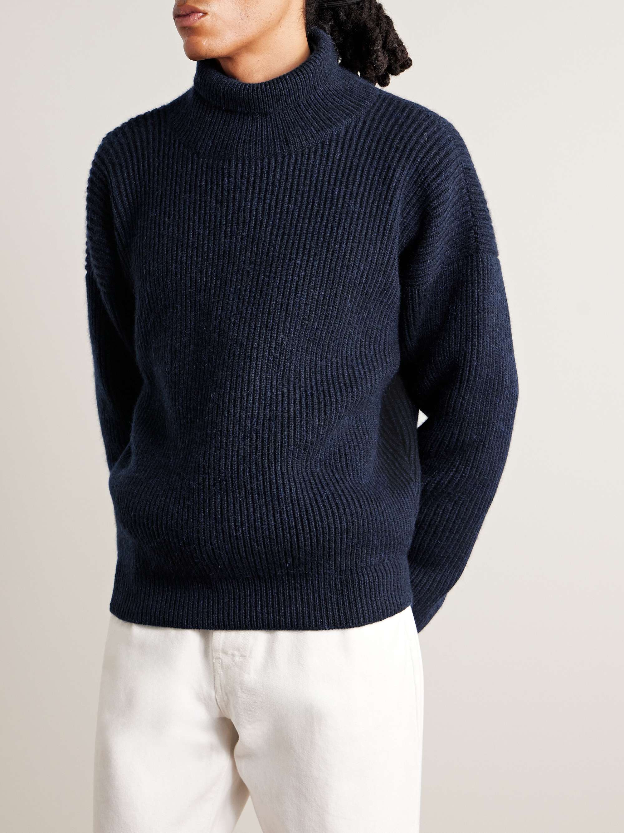 Ribbed Cashmere and Mohair-Blend Rollneck Sweater view
