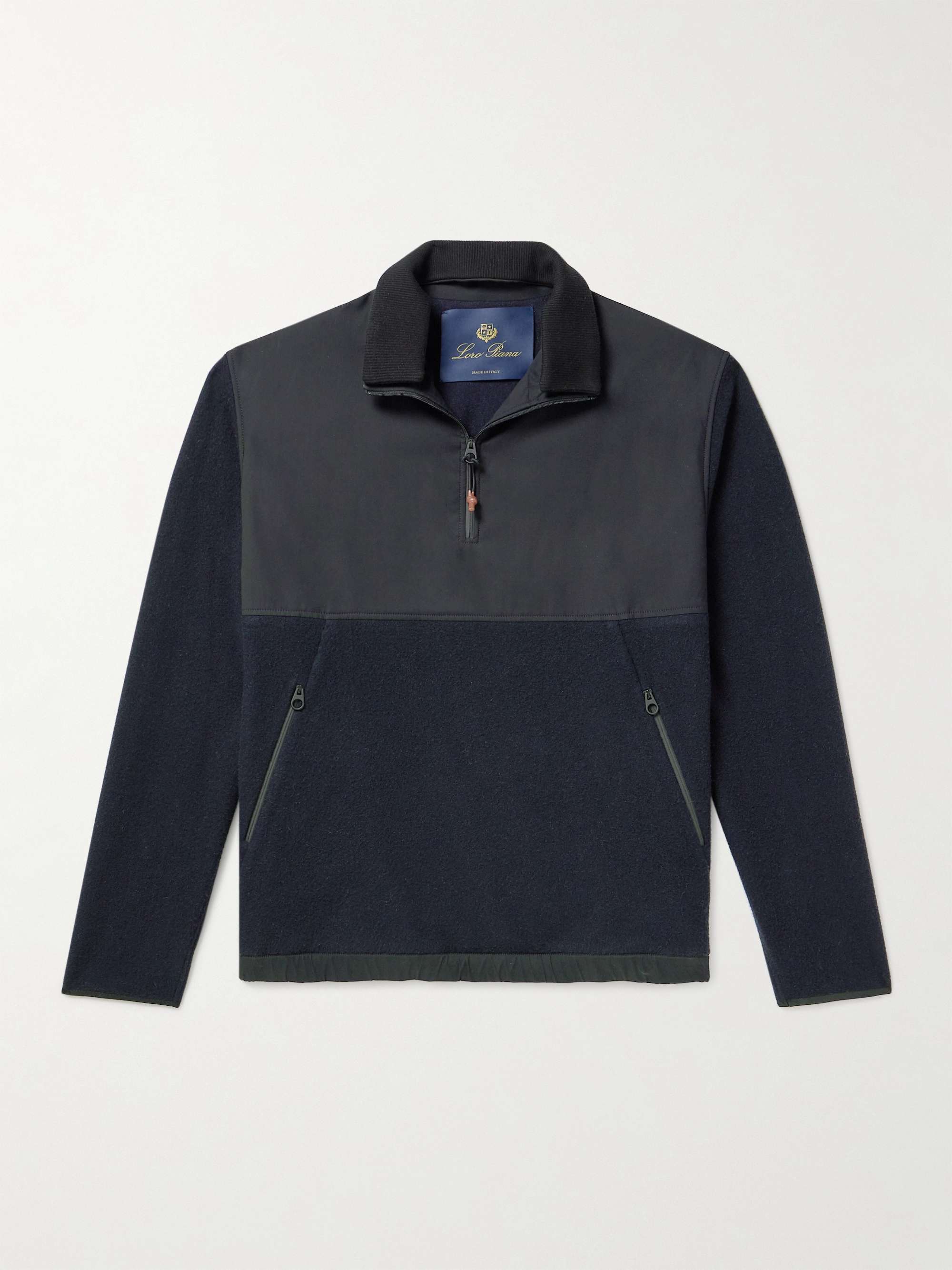 Cashmere and Virgin Wool-Blend Shell Half-Zip Sweatshirt view