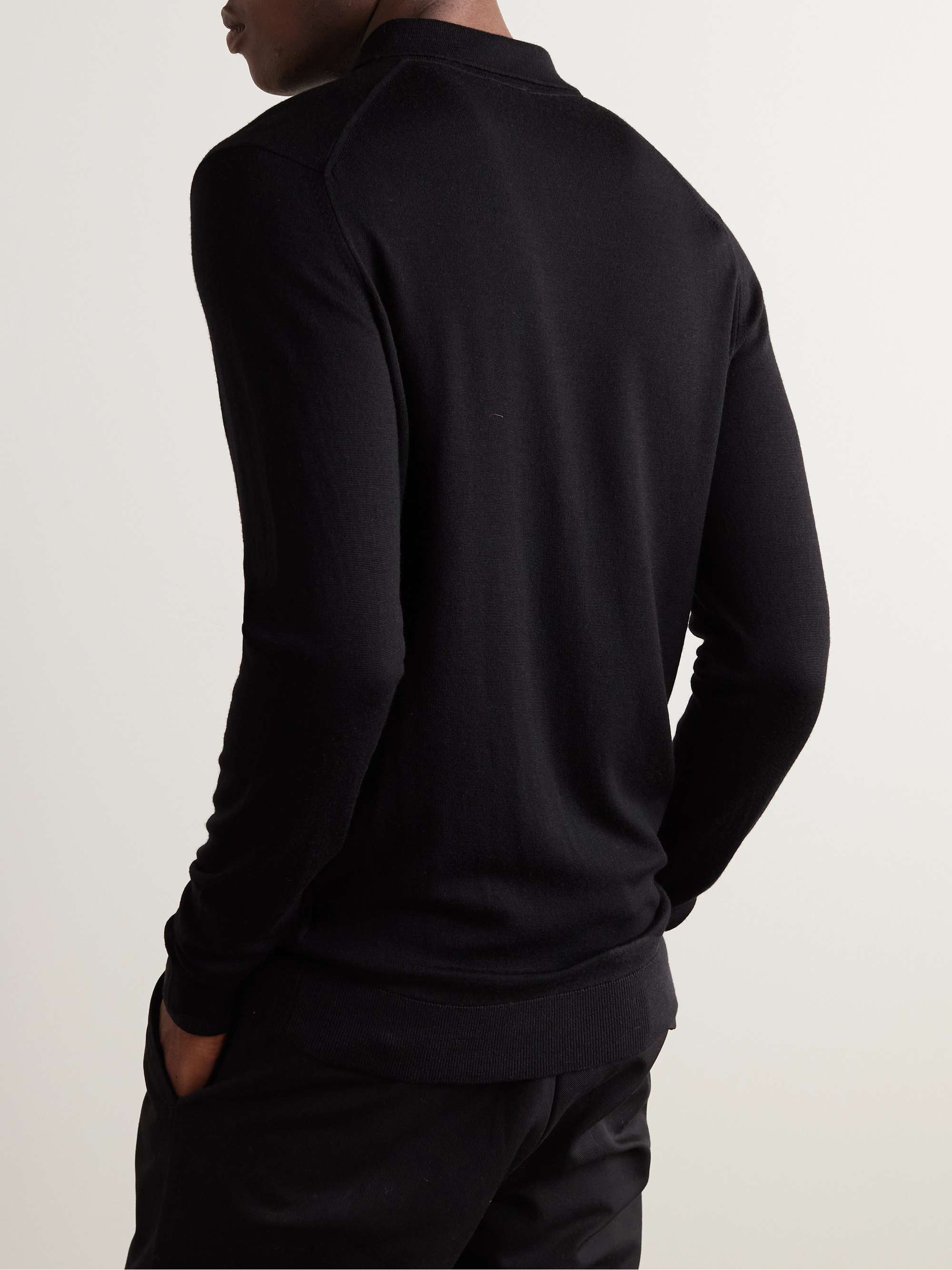 Slim-Fit Merino Wool Polo Shirt view