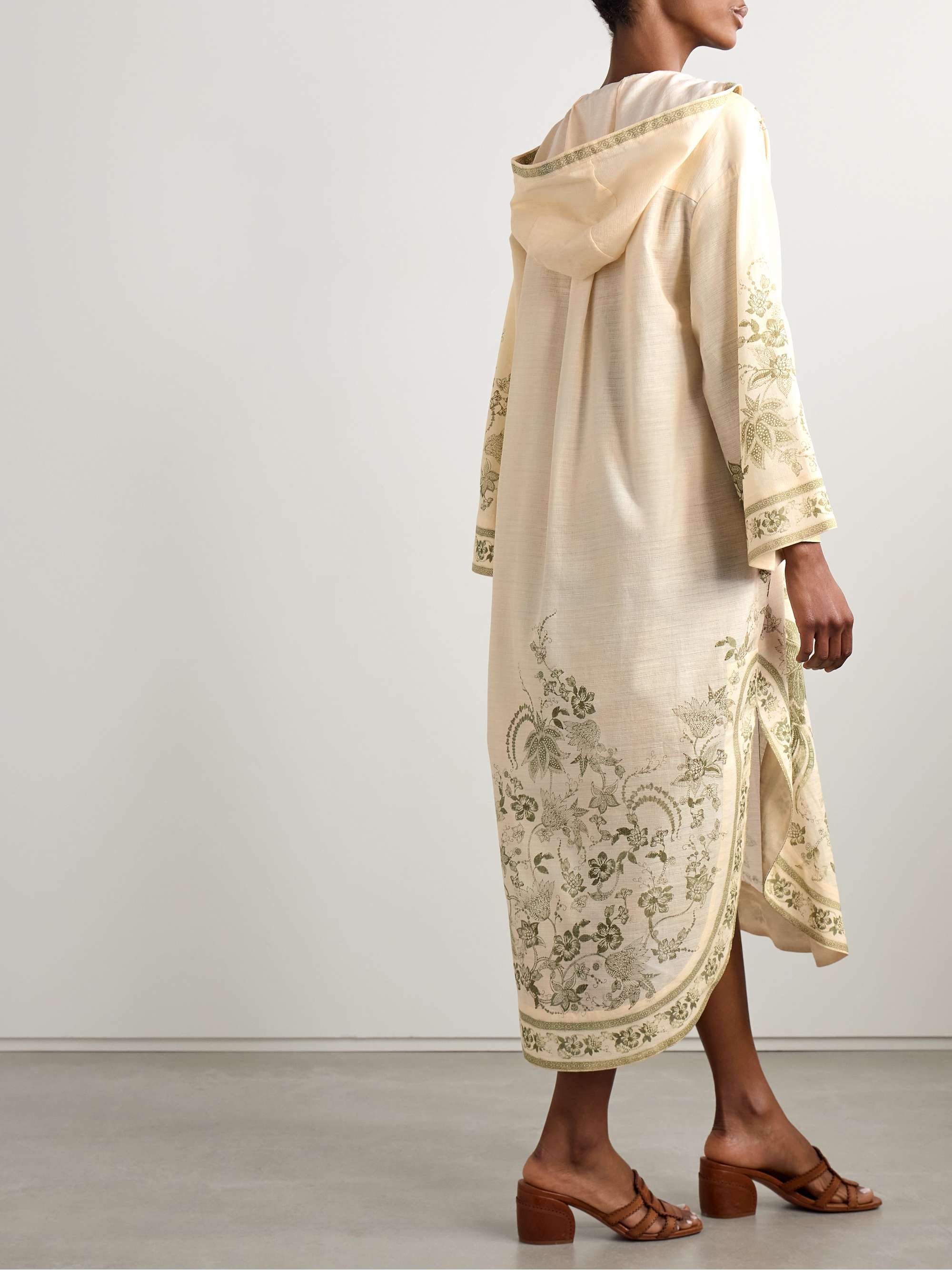 Ascension hooded printed cotton-voile midi dress view