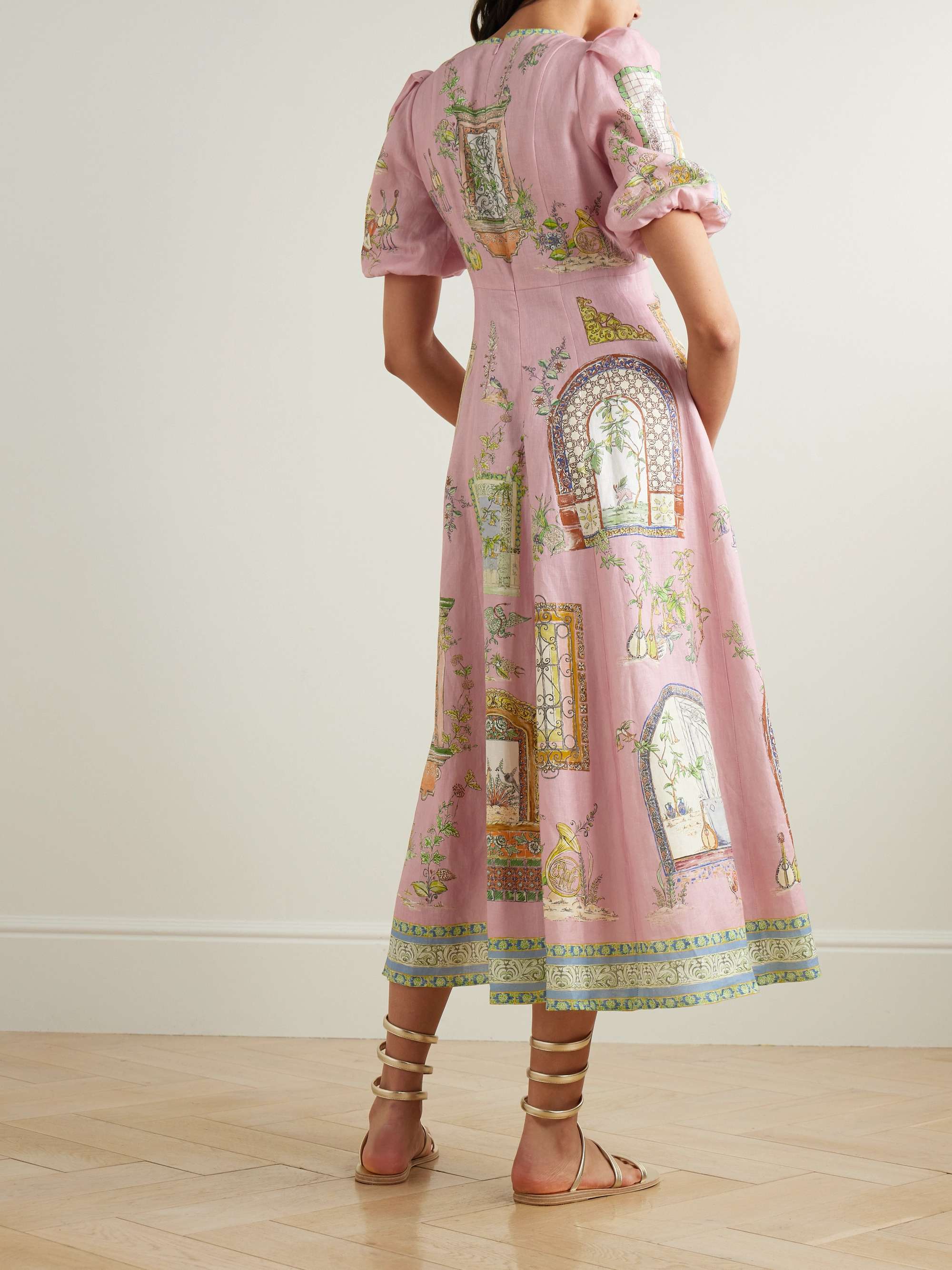+ Nadia Hernández Monte printed linen midi dress view