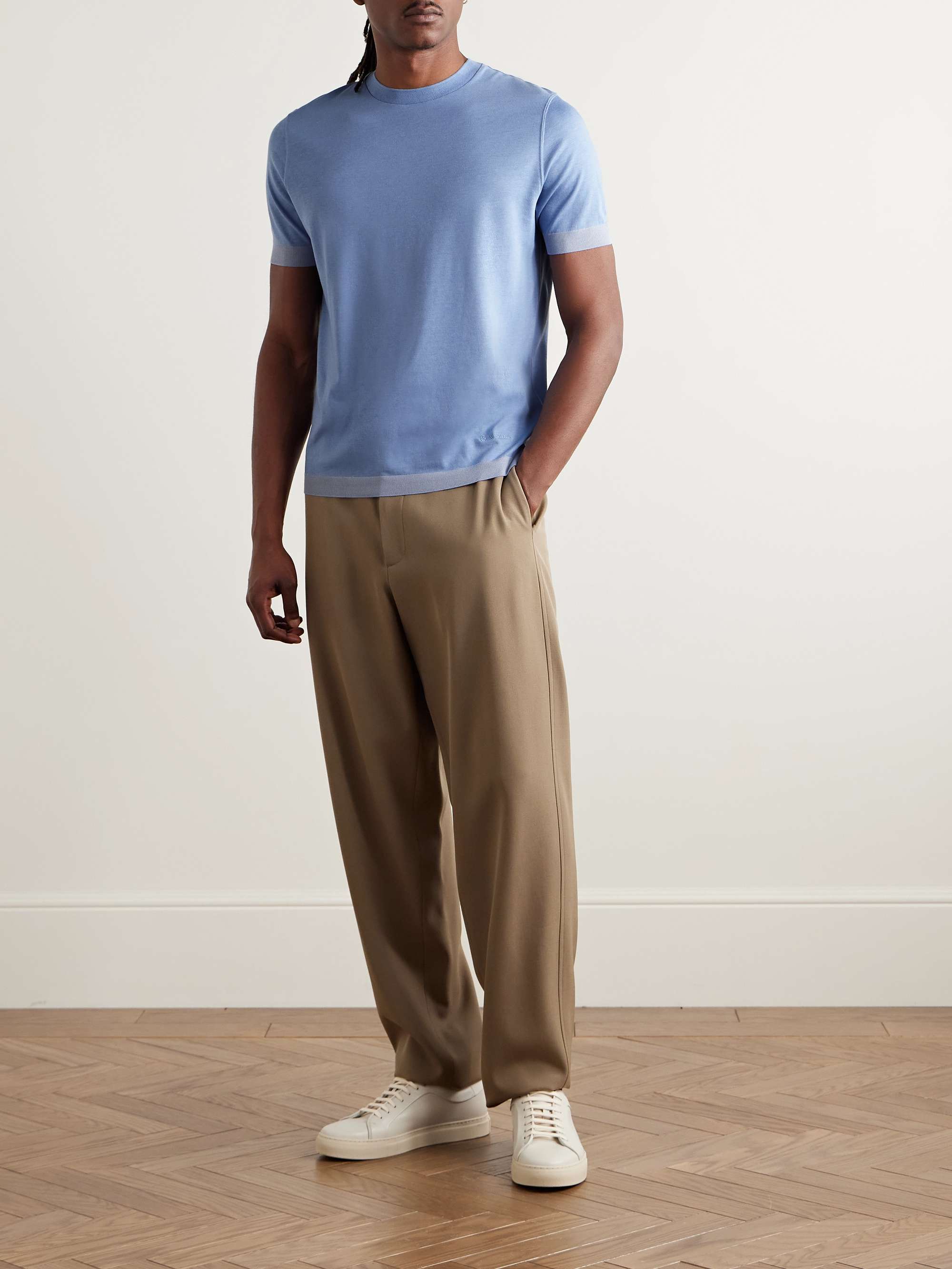 Two-Tone Lyocell and Organic Cotton-Blend Jersey T-Shirt view