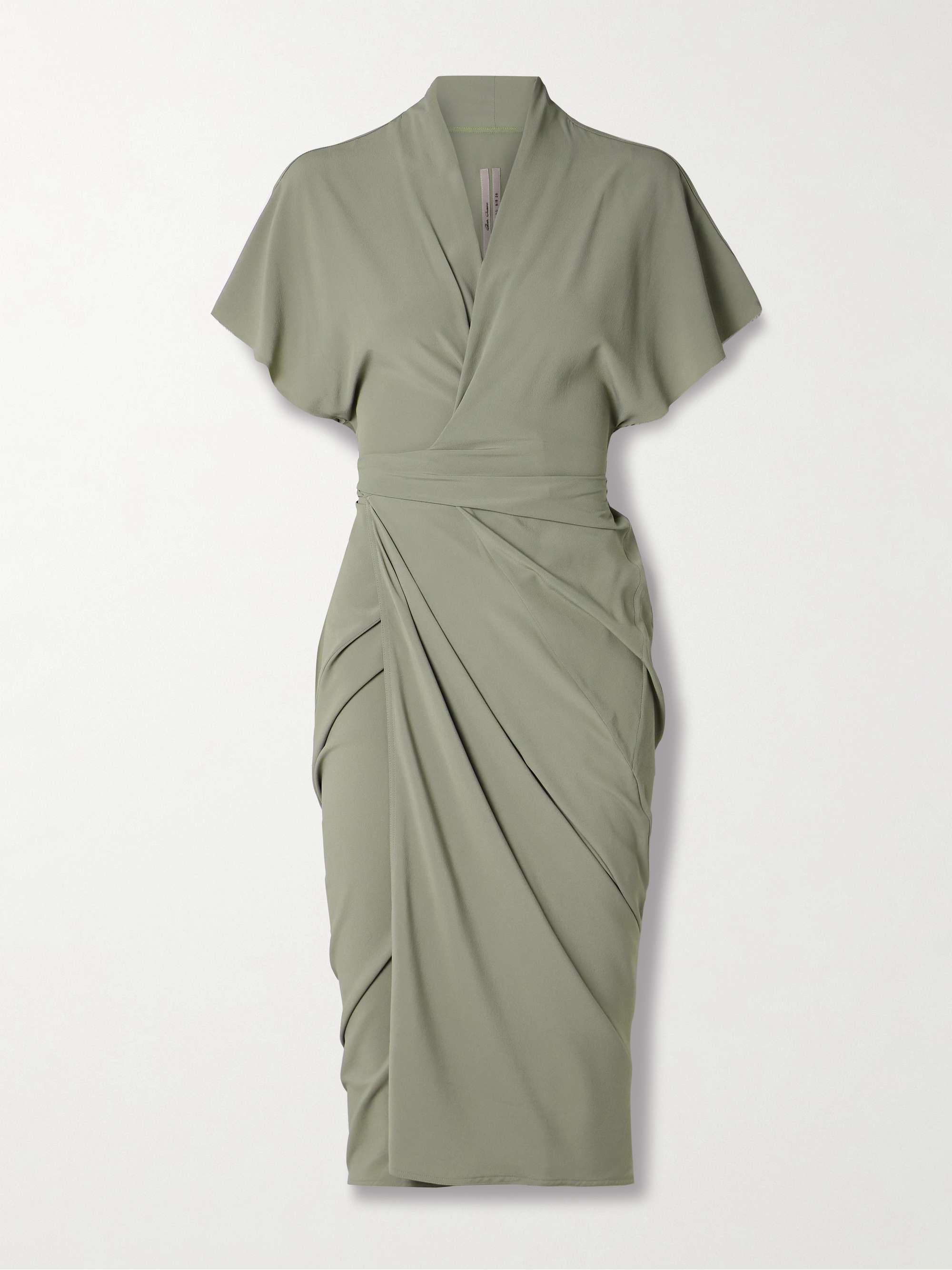 Draped crepe midi wrap dress view