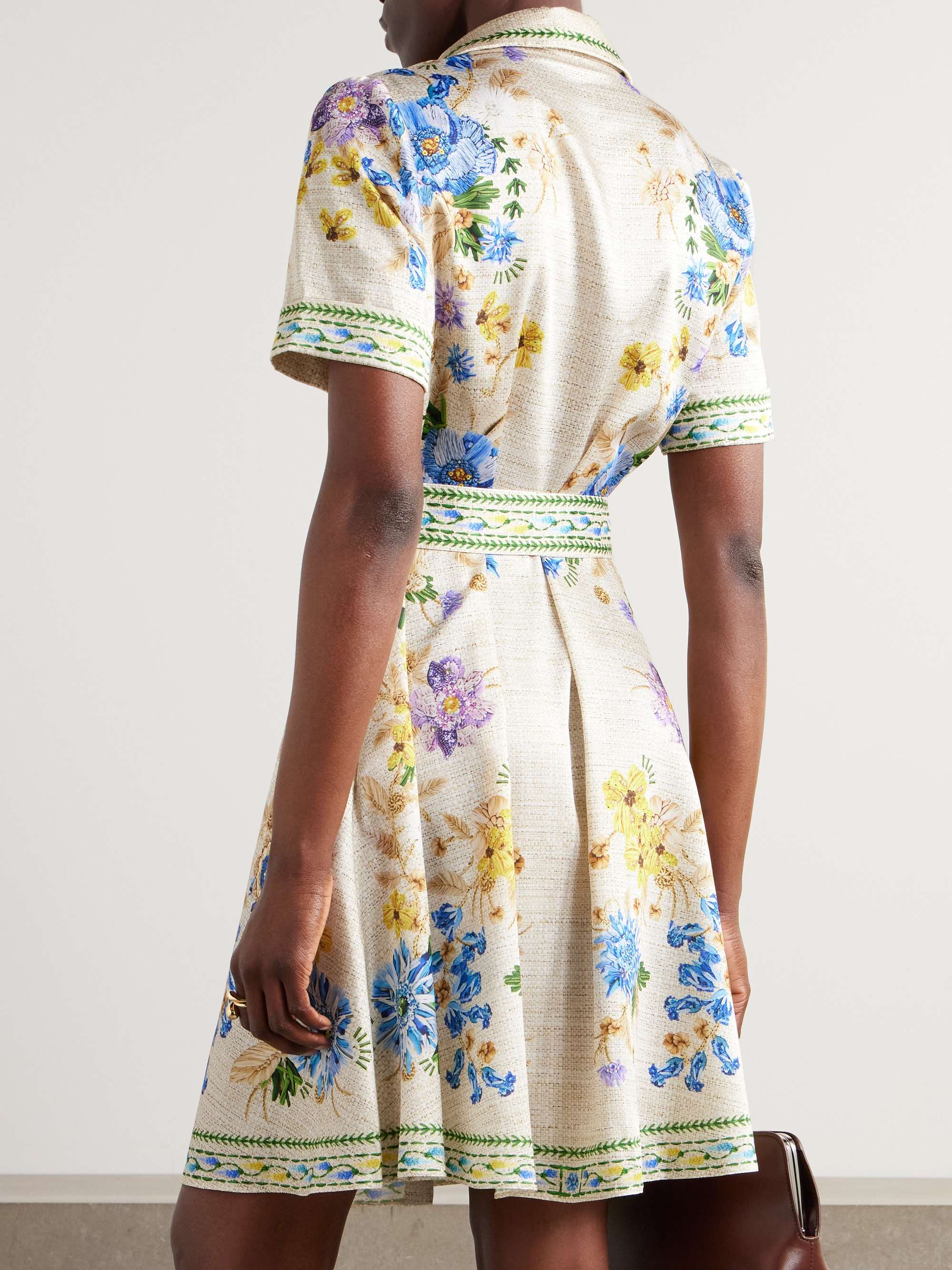 Chima belted floral-print twill mini shirt dress view