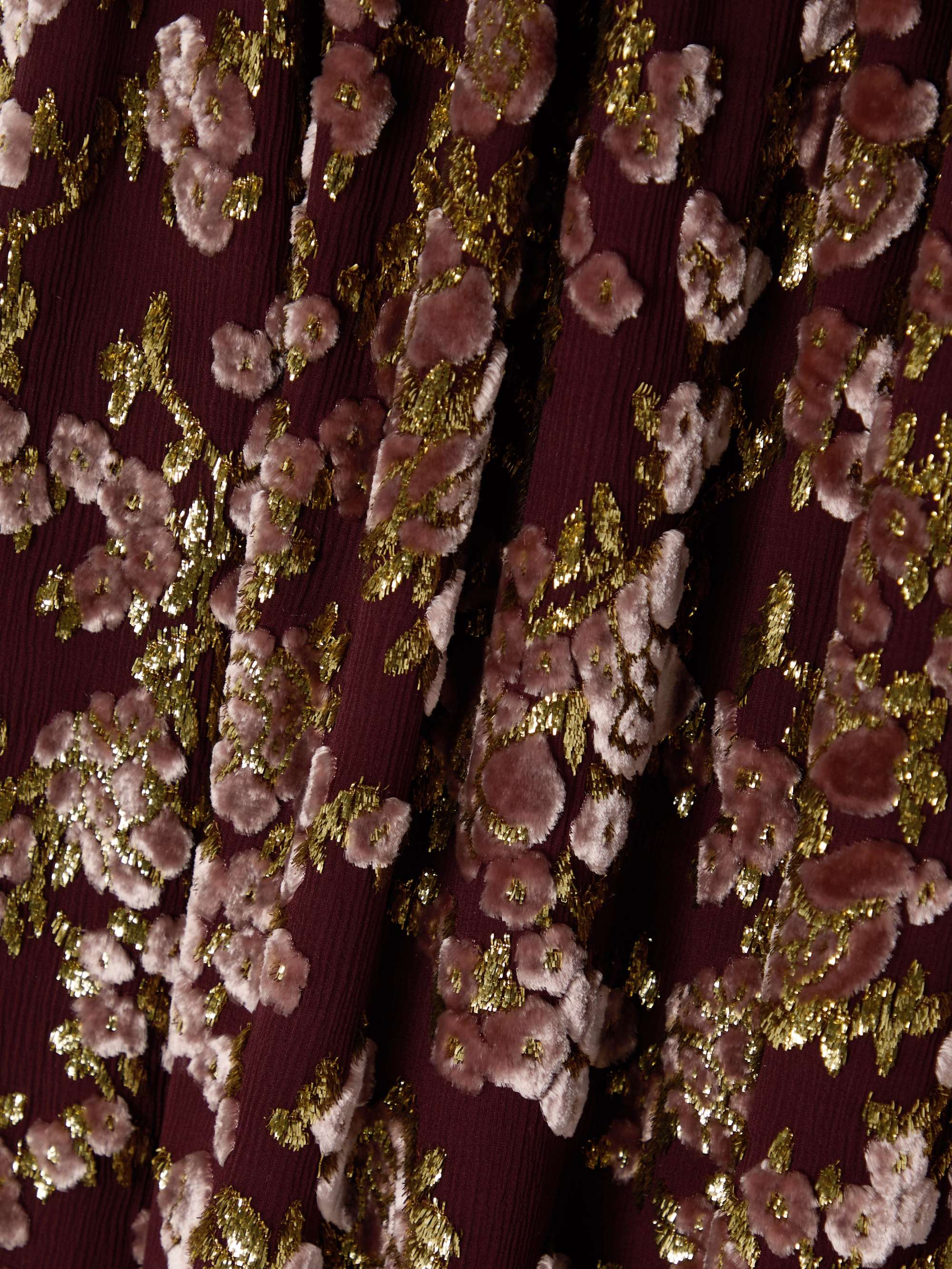 Tiered metallic devoré-velvet maxi skirt view