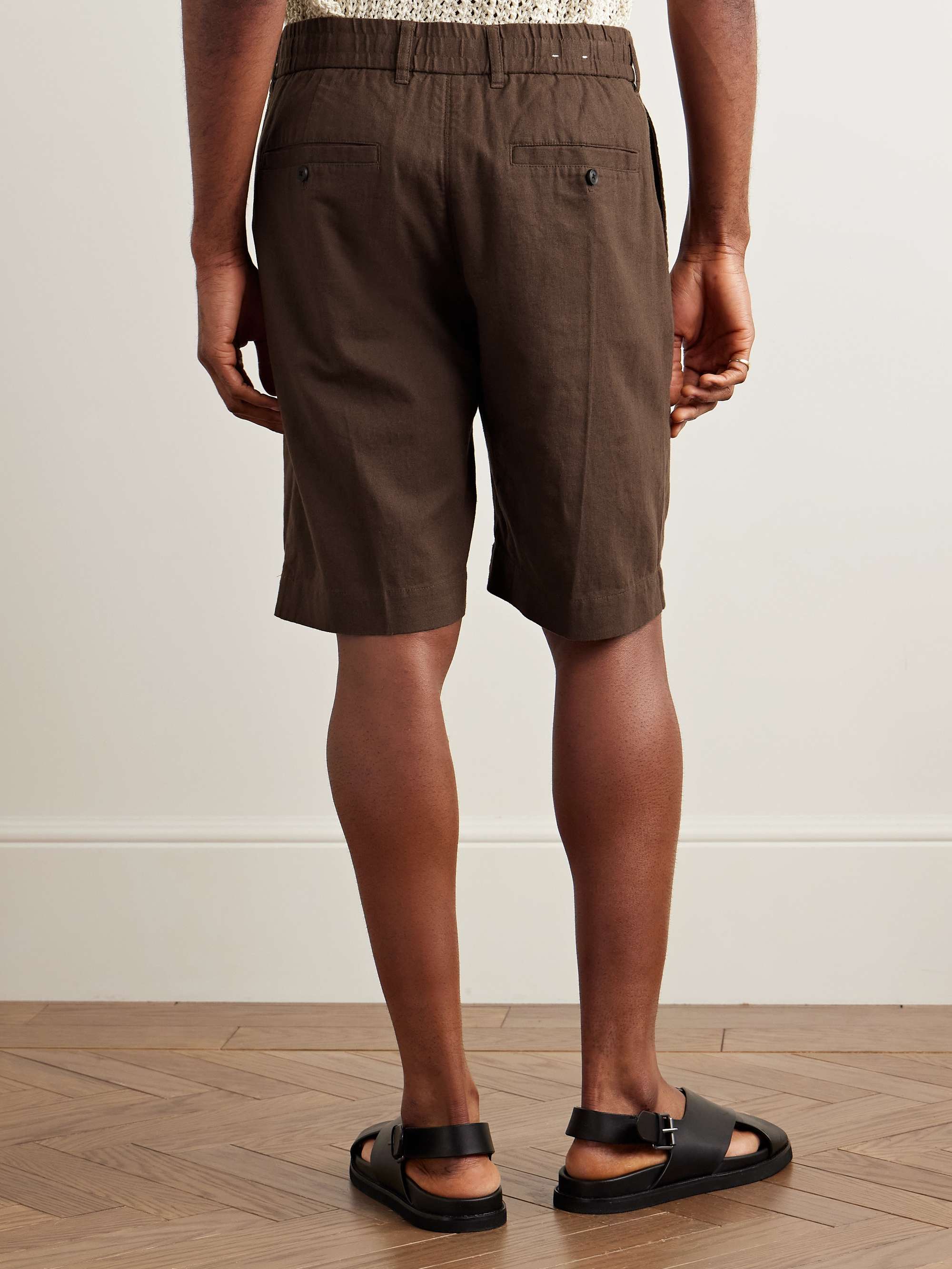 Billie 5397 Straight-Leg Linen and Organic Cotton-Blend Shorts view