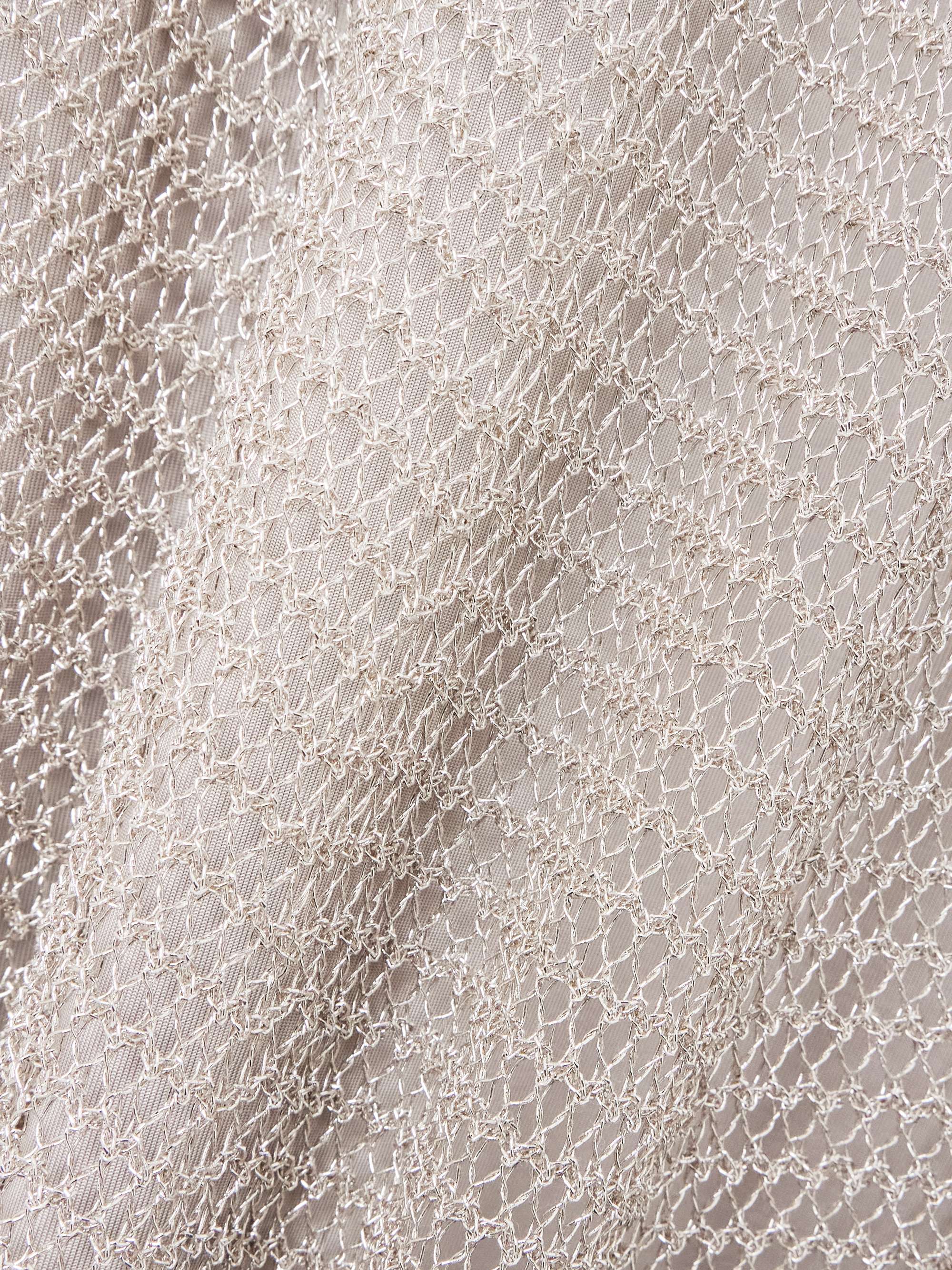 Metallic open-knit turtleneck mini dress view