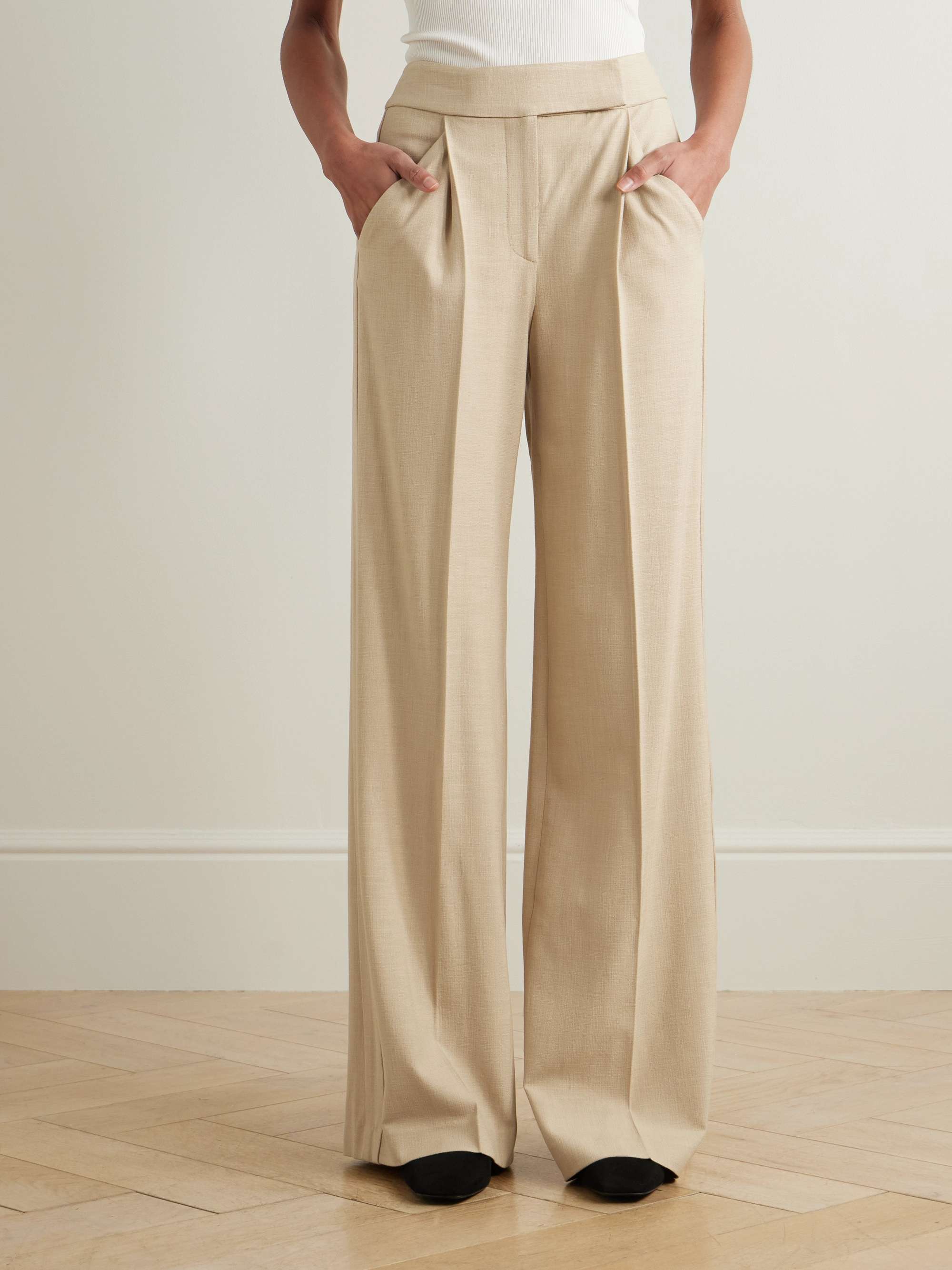 Marbeau pleated woven wide-leg pants view