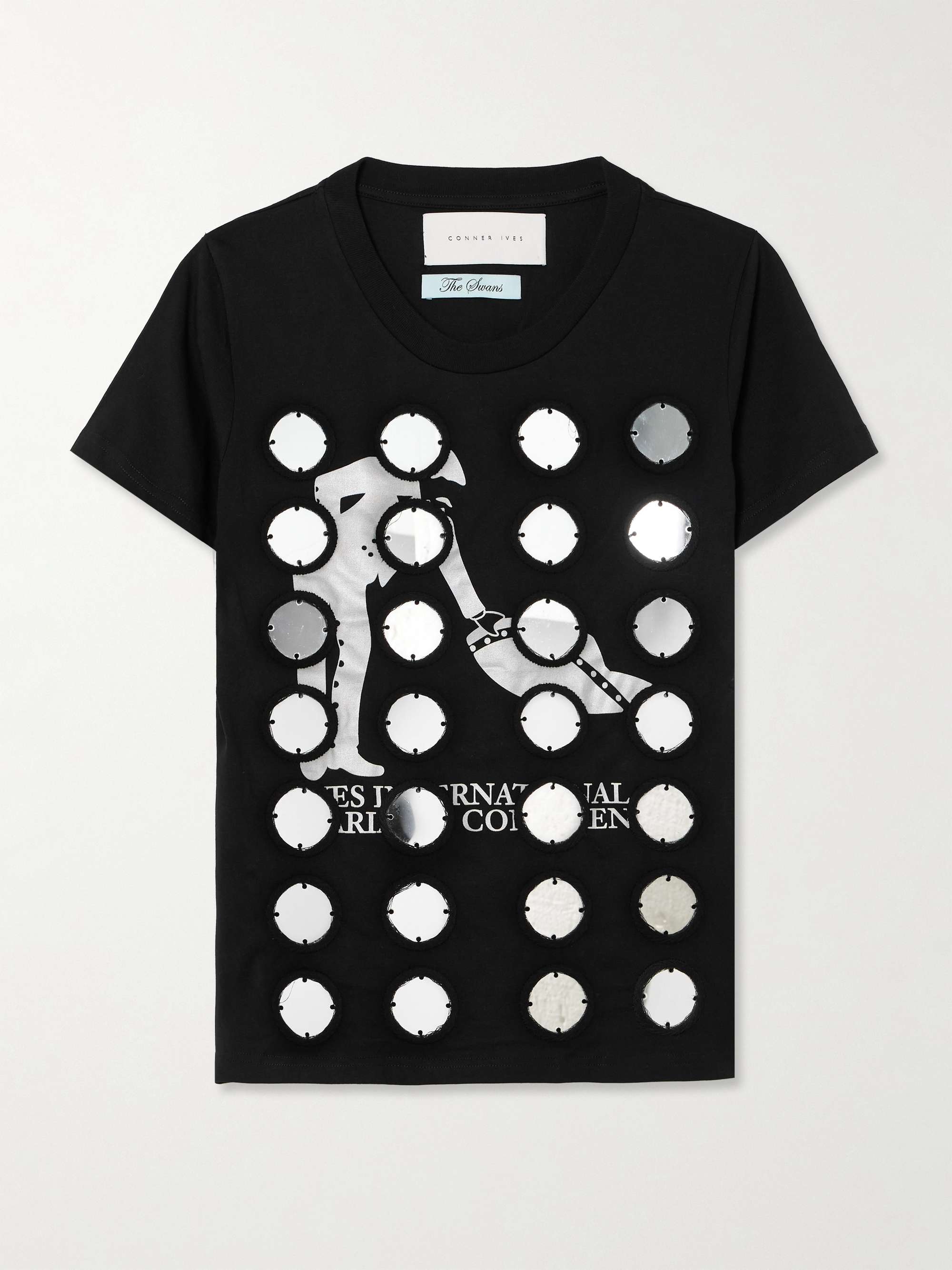 Embellished printed cotton-jersey T-shirt view