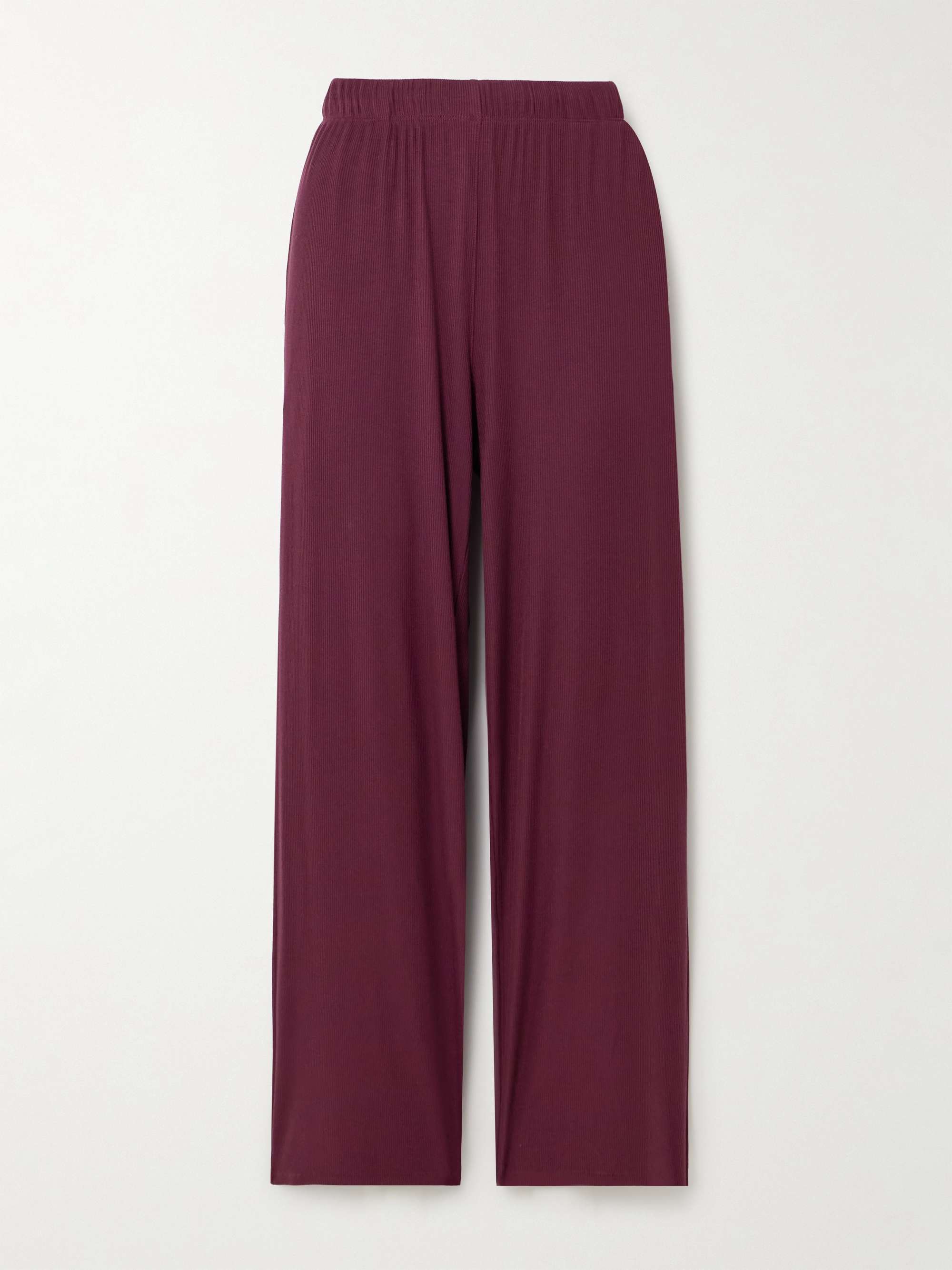 Soft Lounge ribbed stretch-modal wide-leg pants view
