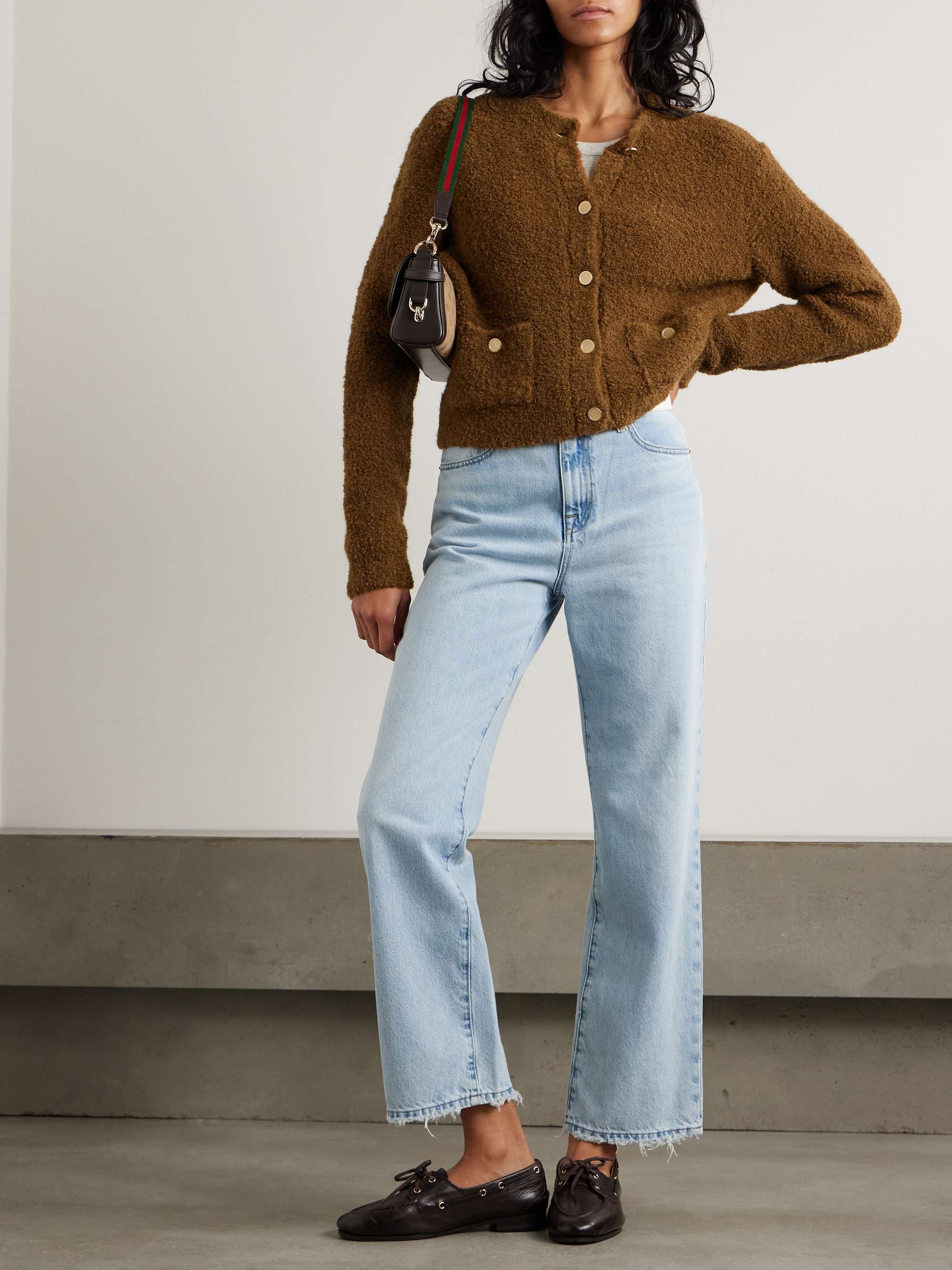 Brushed-knit cardigan view