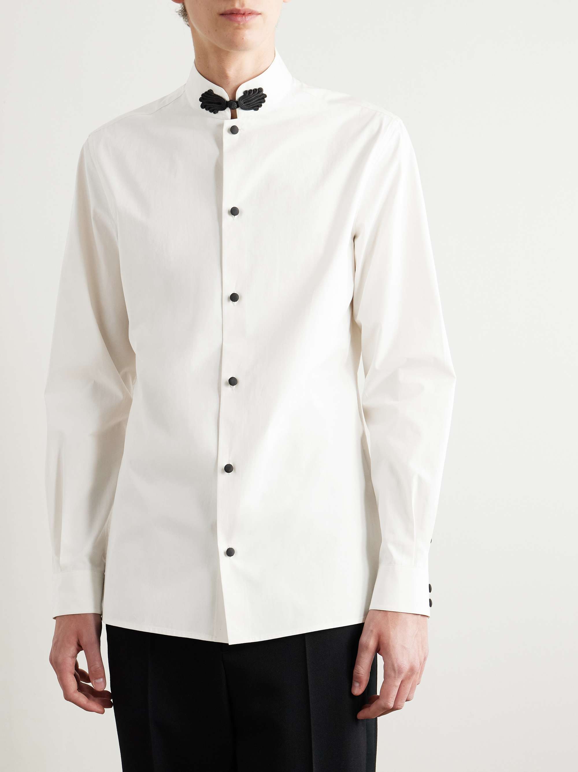 Nehru-Collar Cotton-Poplin Shirt view