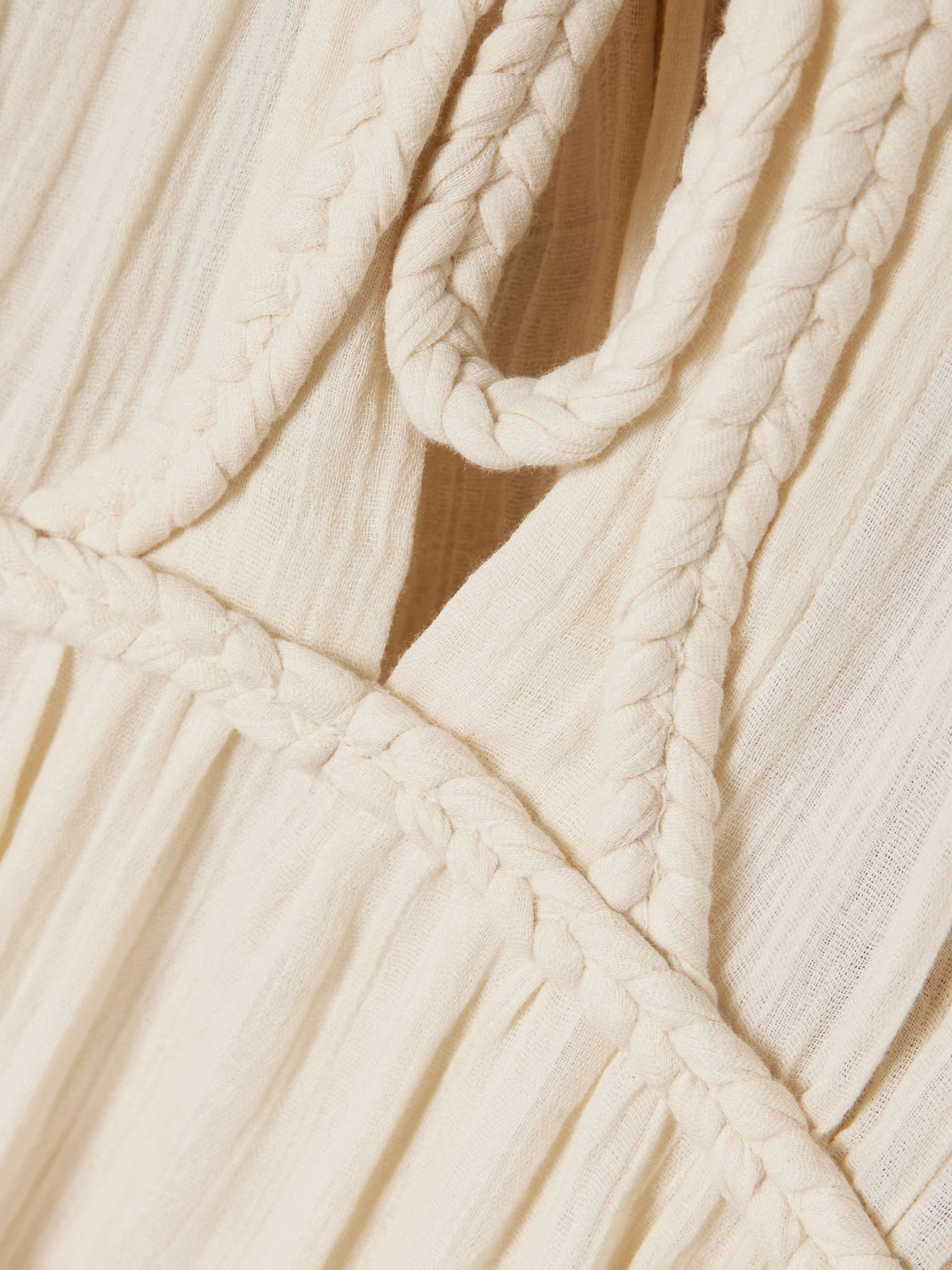 Joya braided gathered cotton-gauze maxi dress view