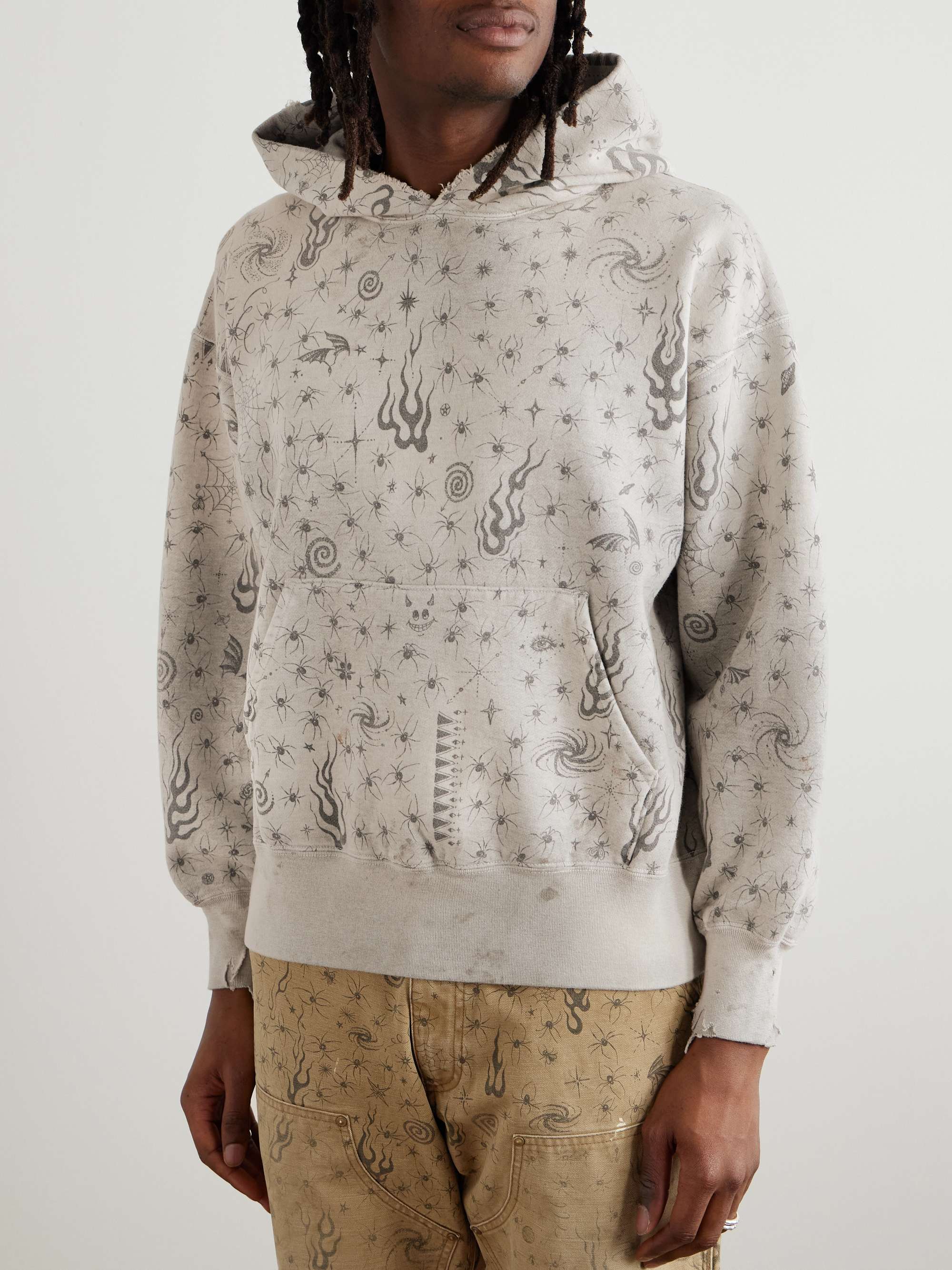 + Dr. Woo Distressed Printed Cotton-Jersey Sweatshirt view