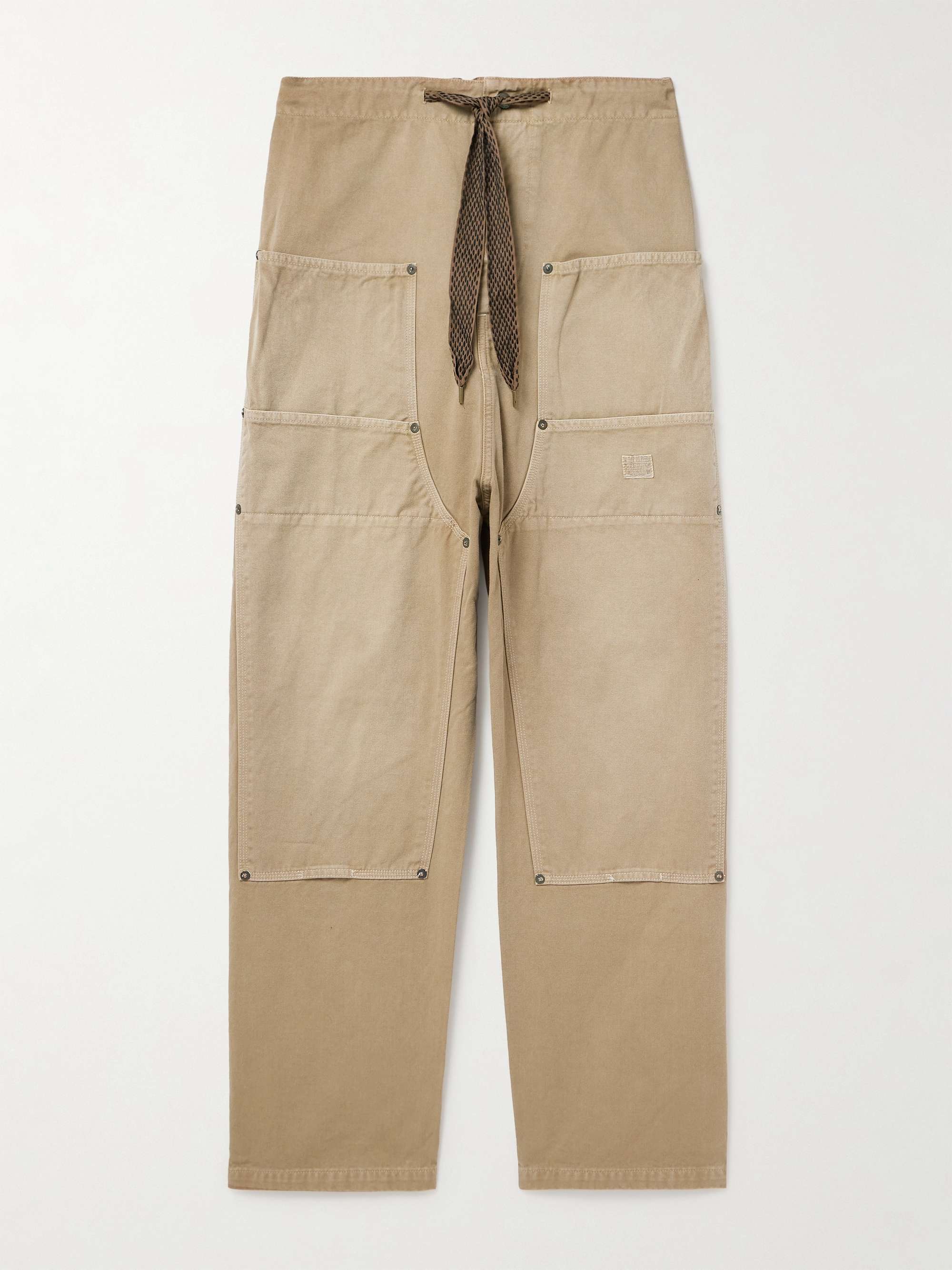 Katsuragi Wide-Leg Panelled Cotton-Twill Drawstring Trousers view