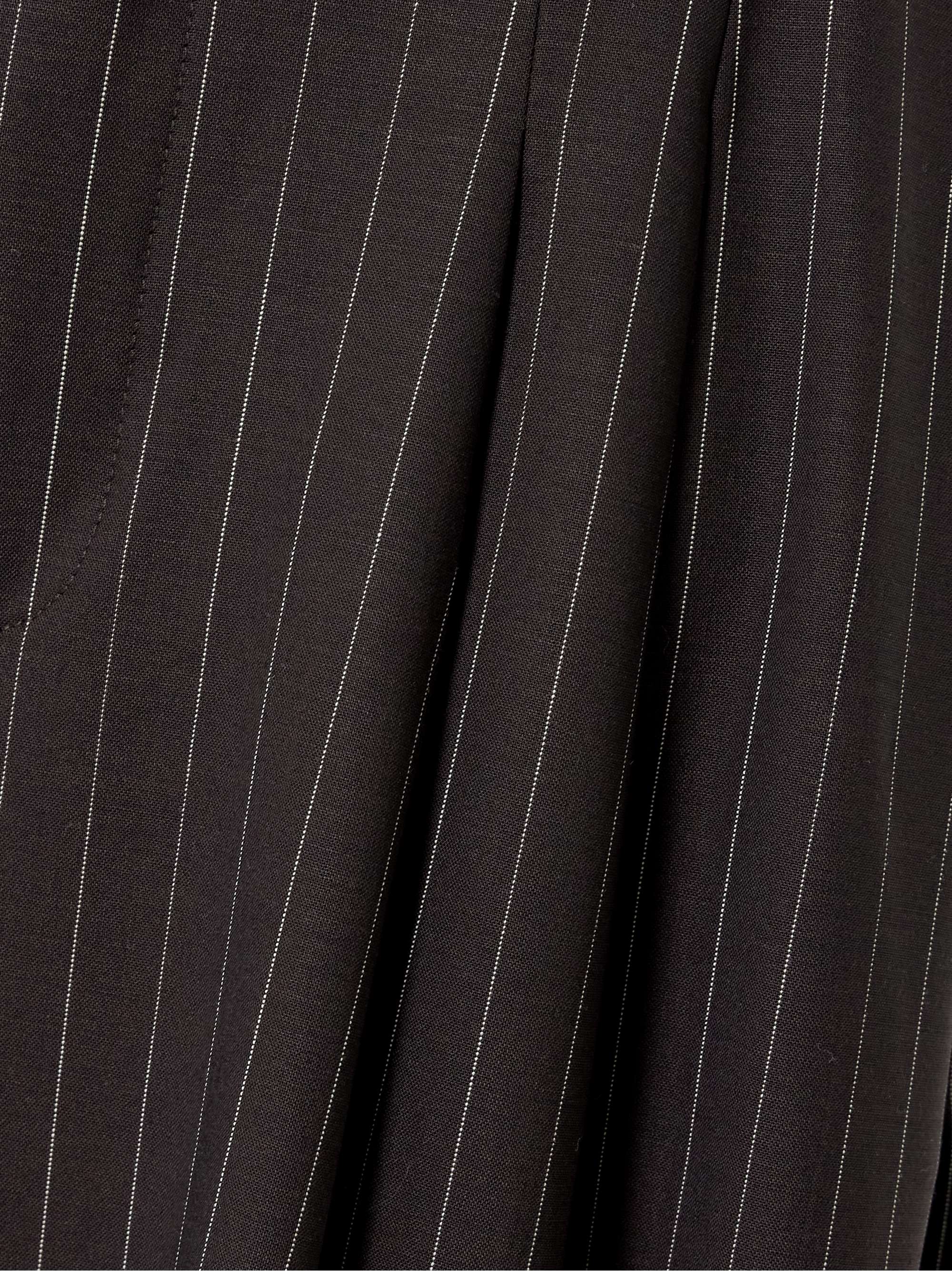 Pinstriped pleated wool-blend wide-leg pants view