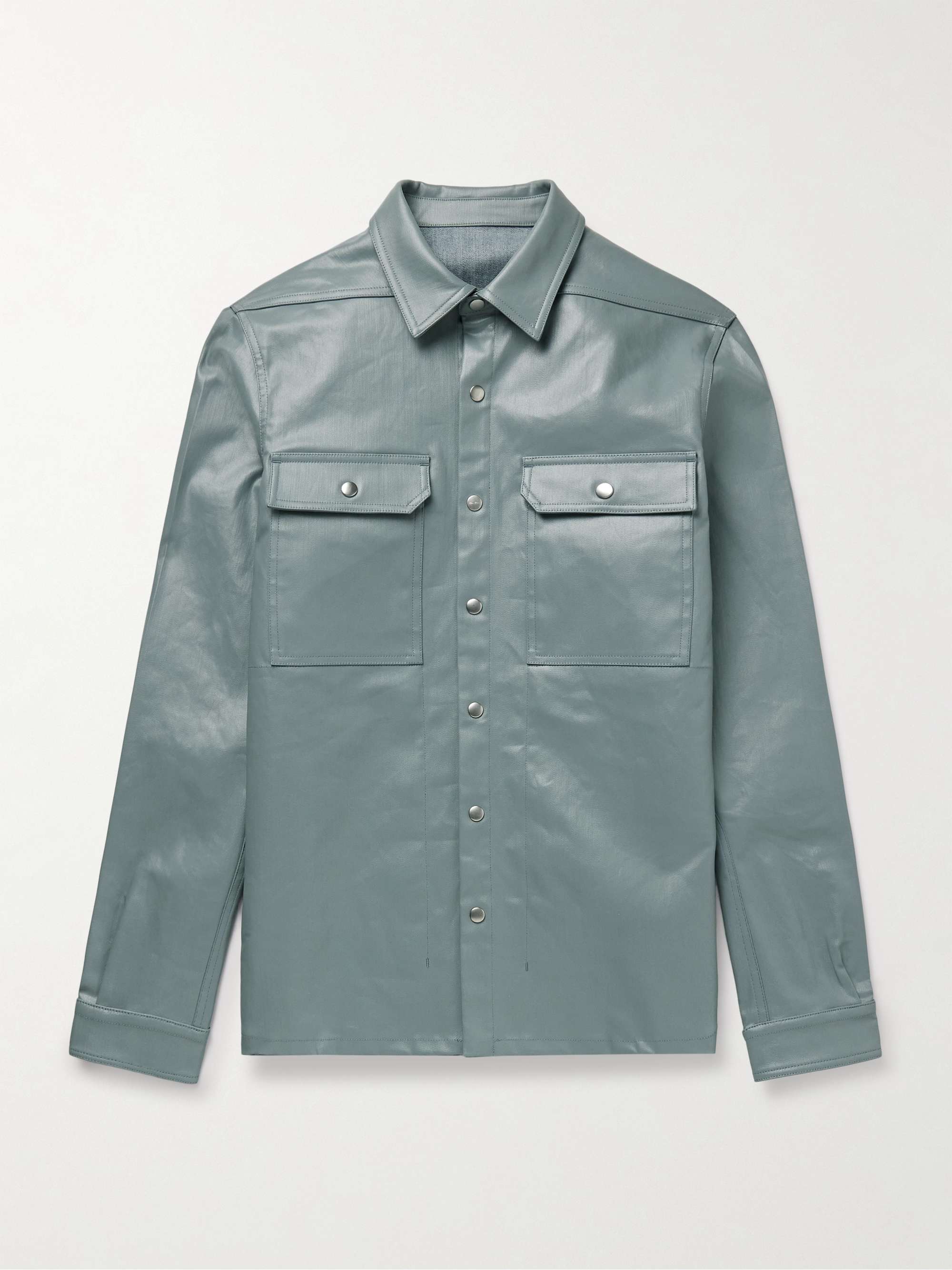 Coated Organic Denim Overshirt view