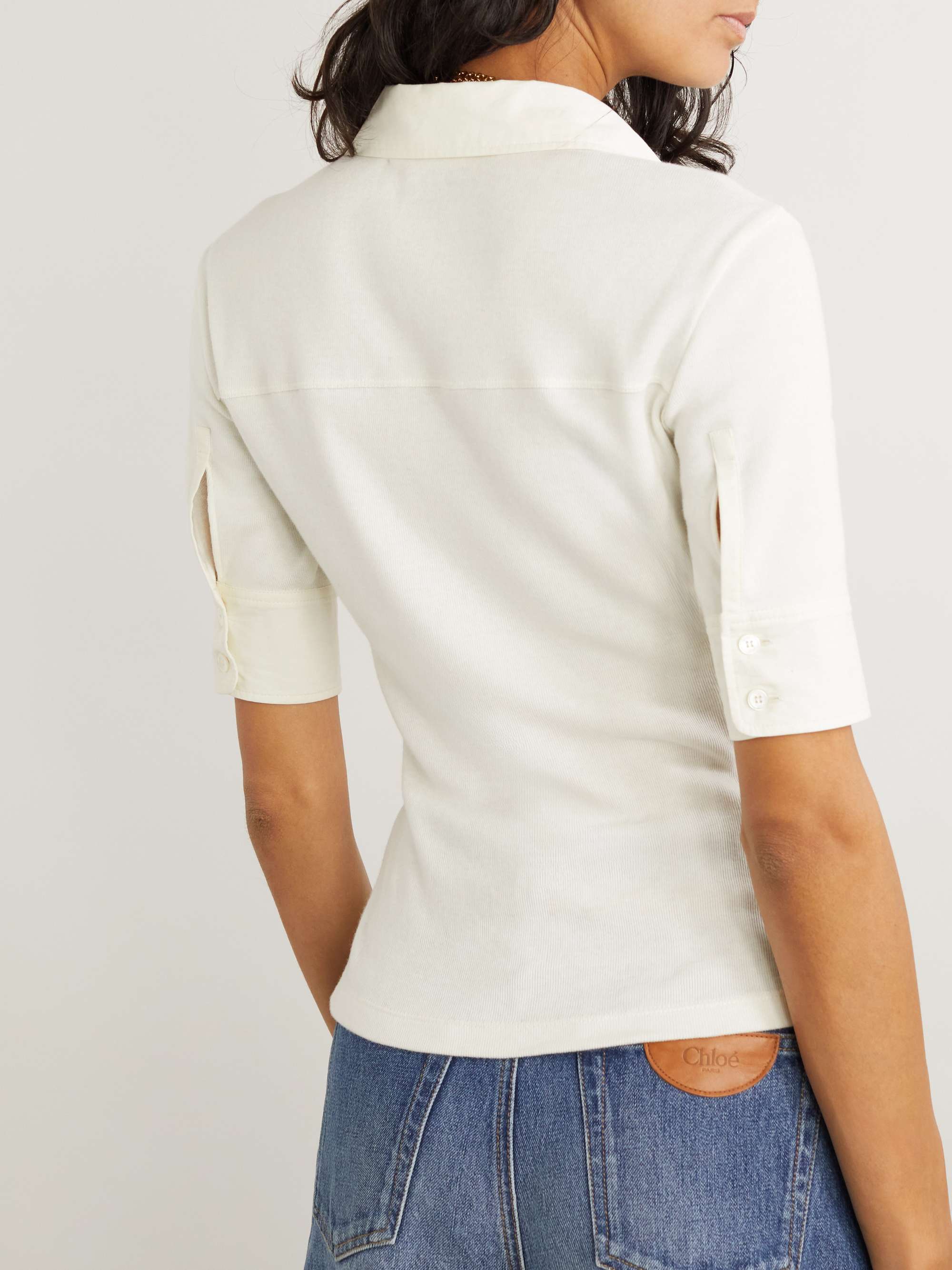 Cotton polo top view