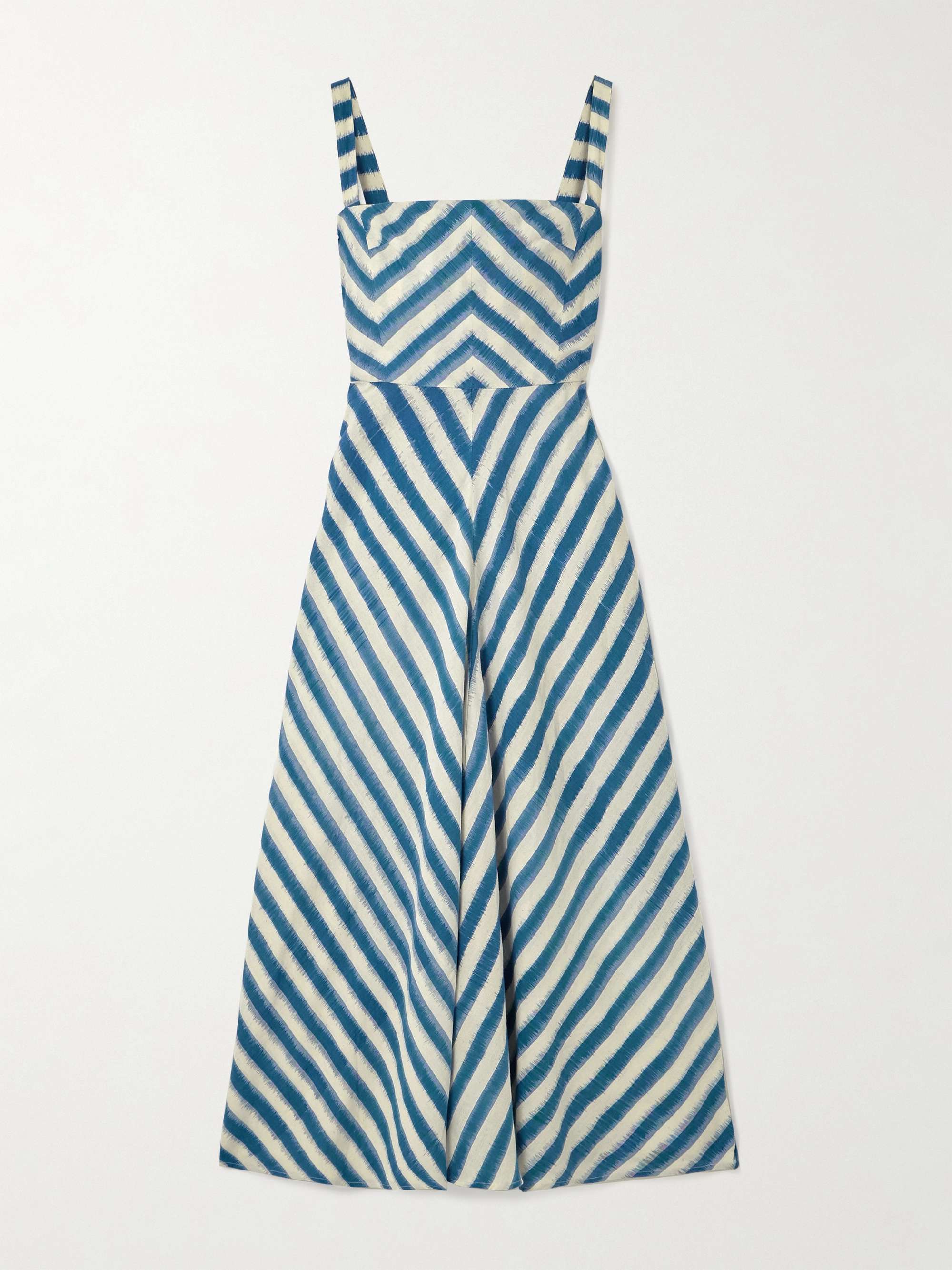 Margherita striped cotton midi dress view