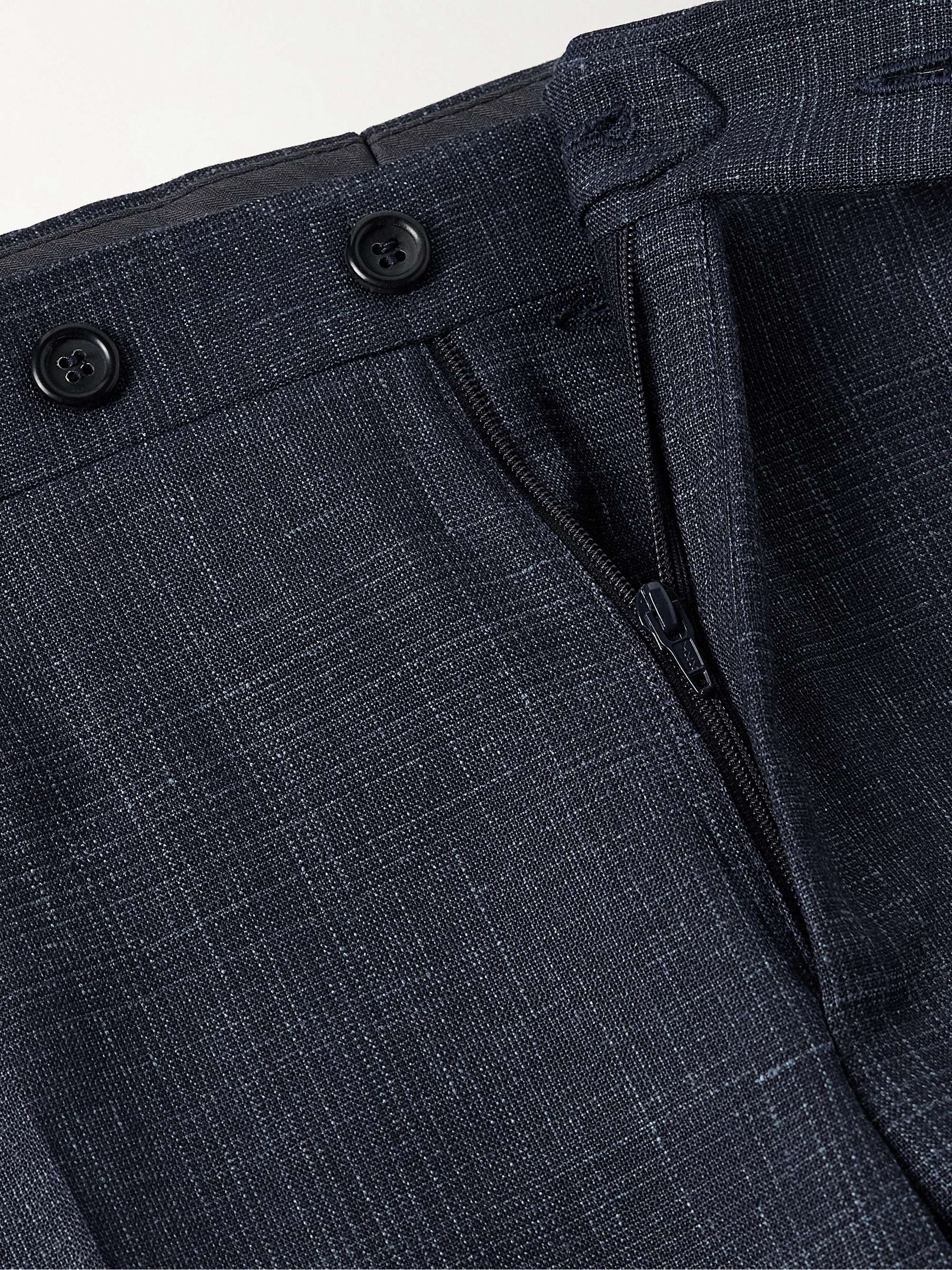 Slim-Fit Wool, Silk and Linen-Blend Suit Trousers view