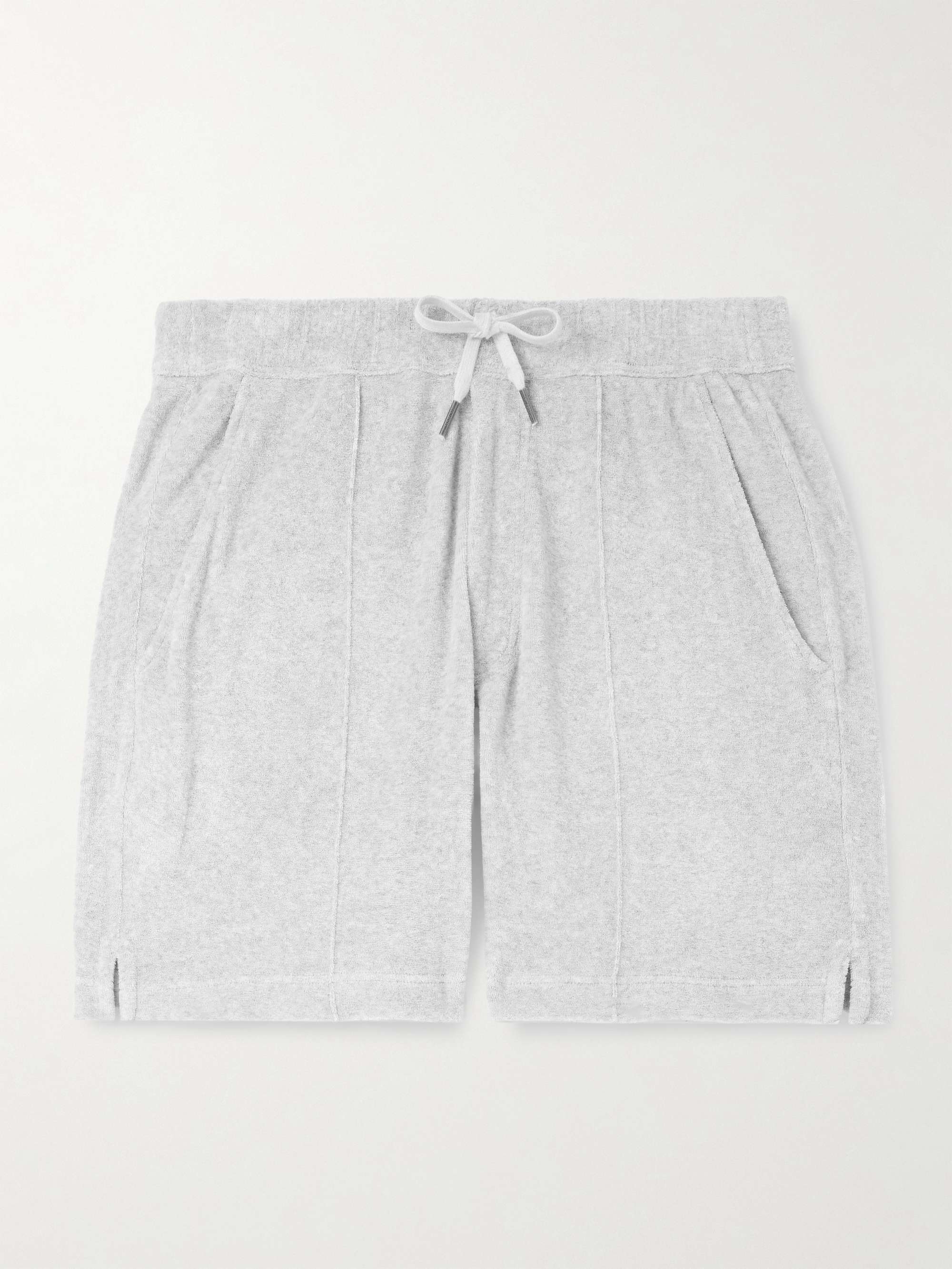 Slim-Fit Straight-Leg Cotton-Blend Terry Drawstring Shorts view