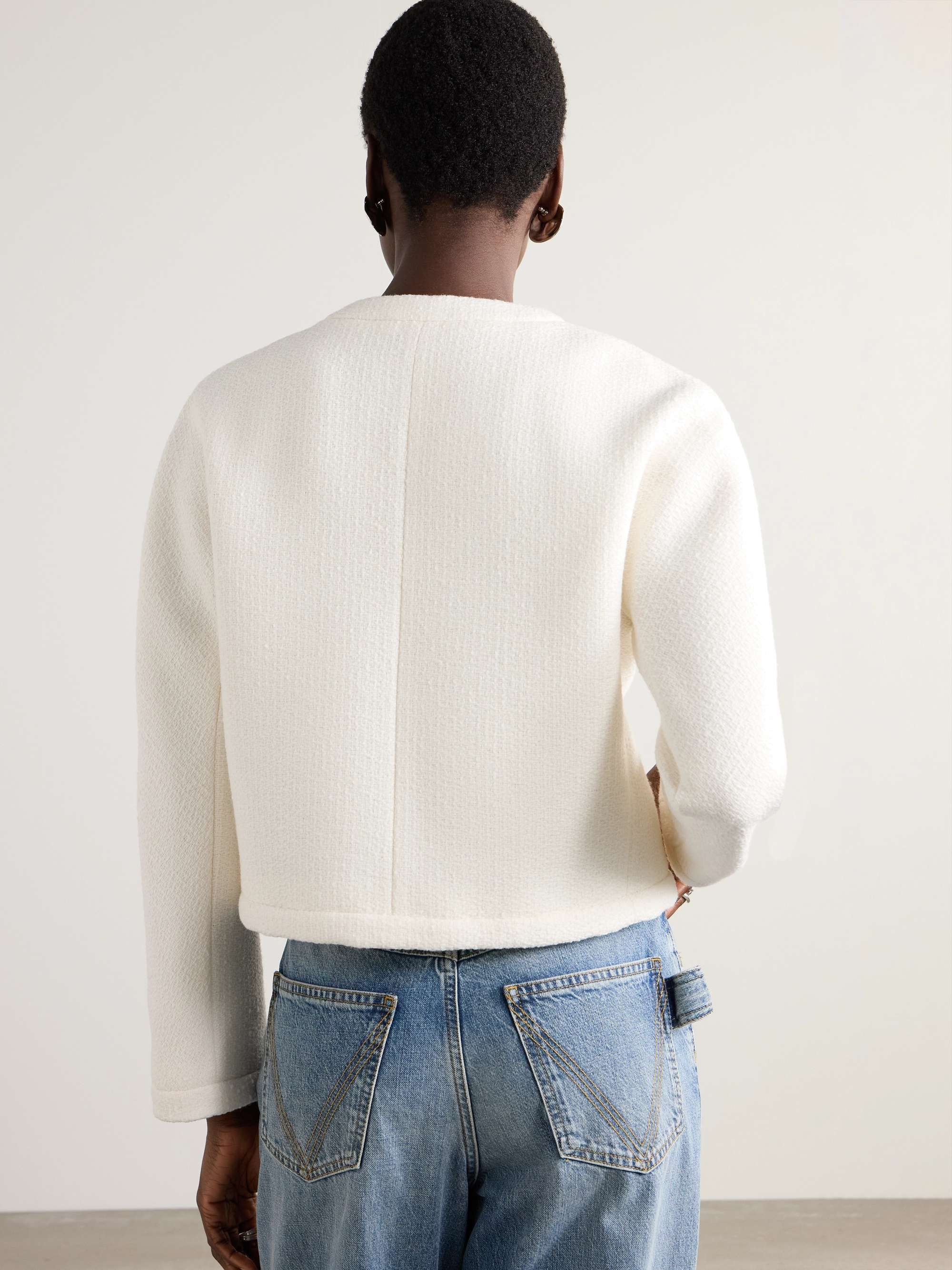 Cropped wool-blend bouclé jacket view