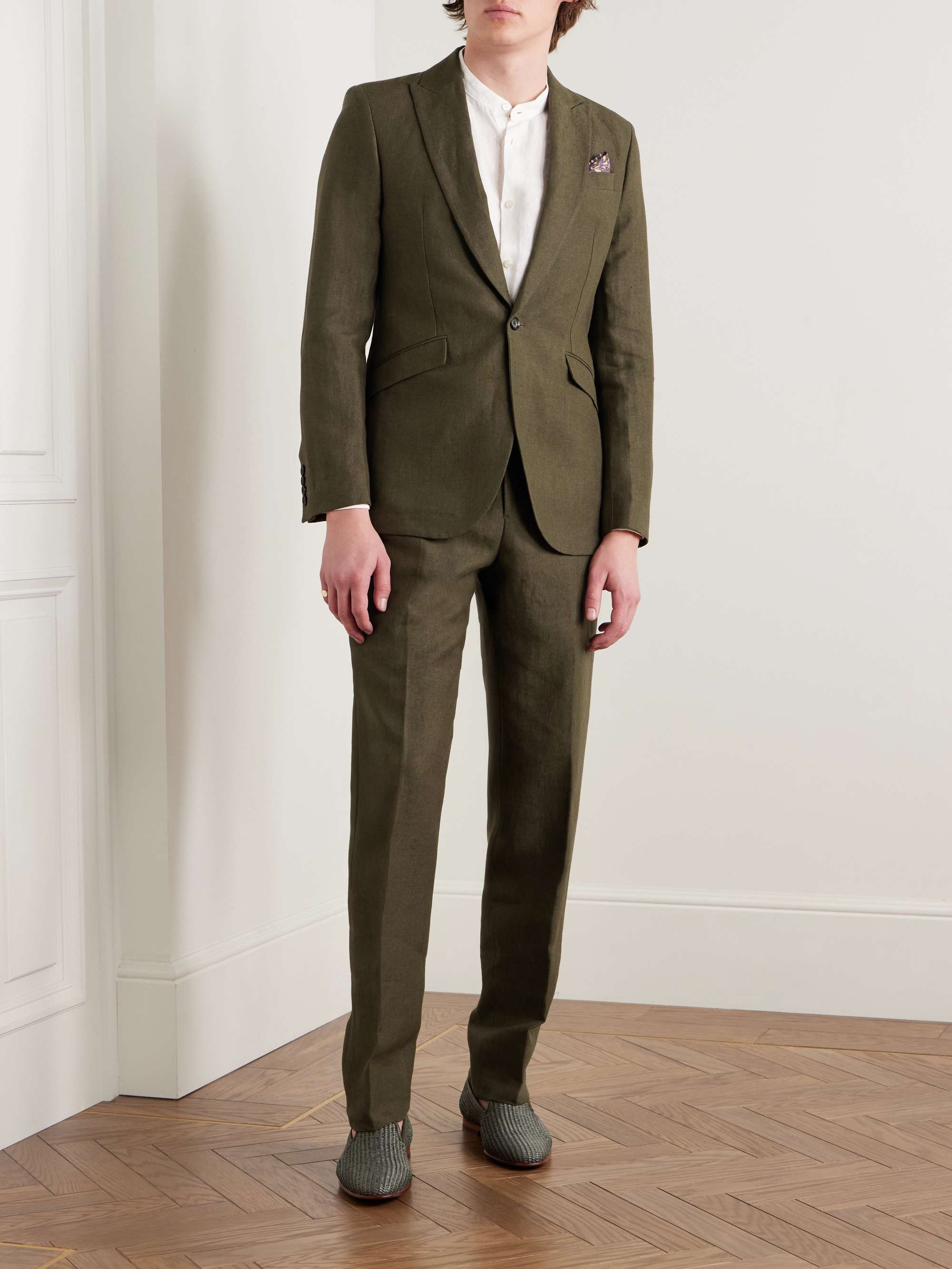 Slim-Fit Linen Suit Jacket view