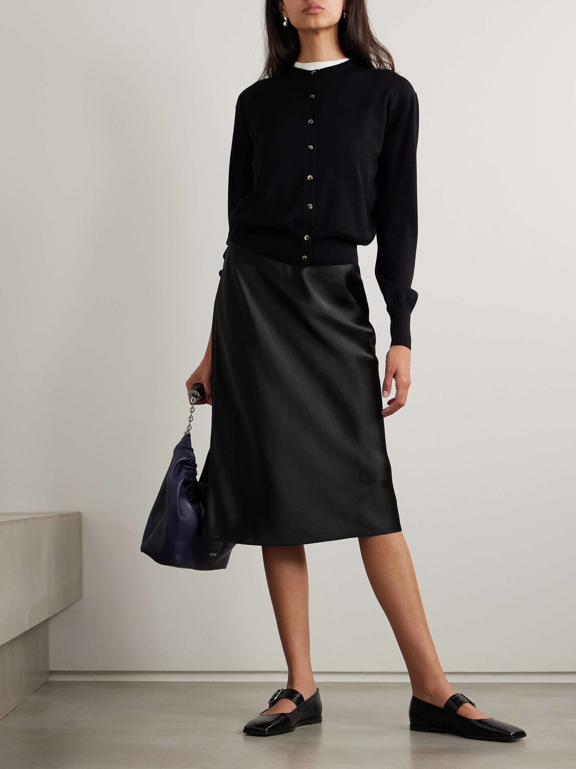 Isaak silk-satin midi skirt view