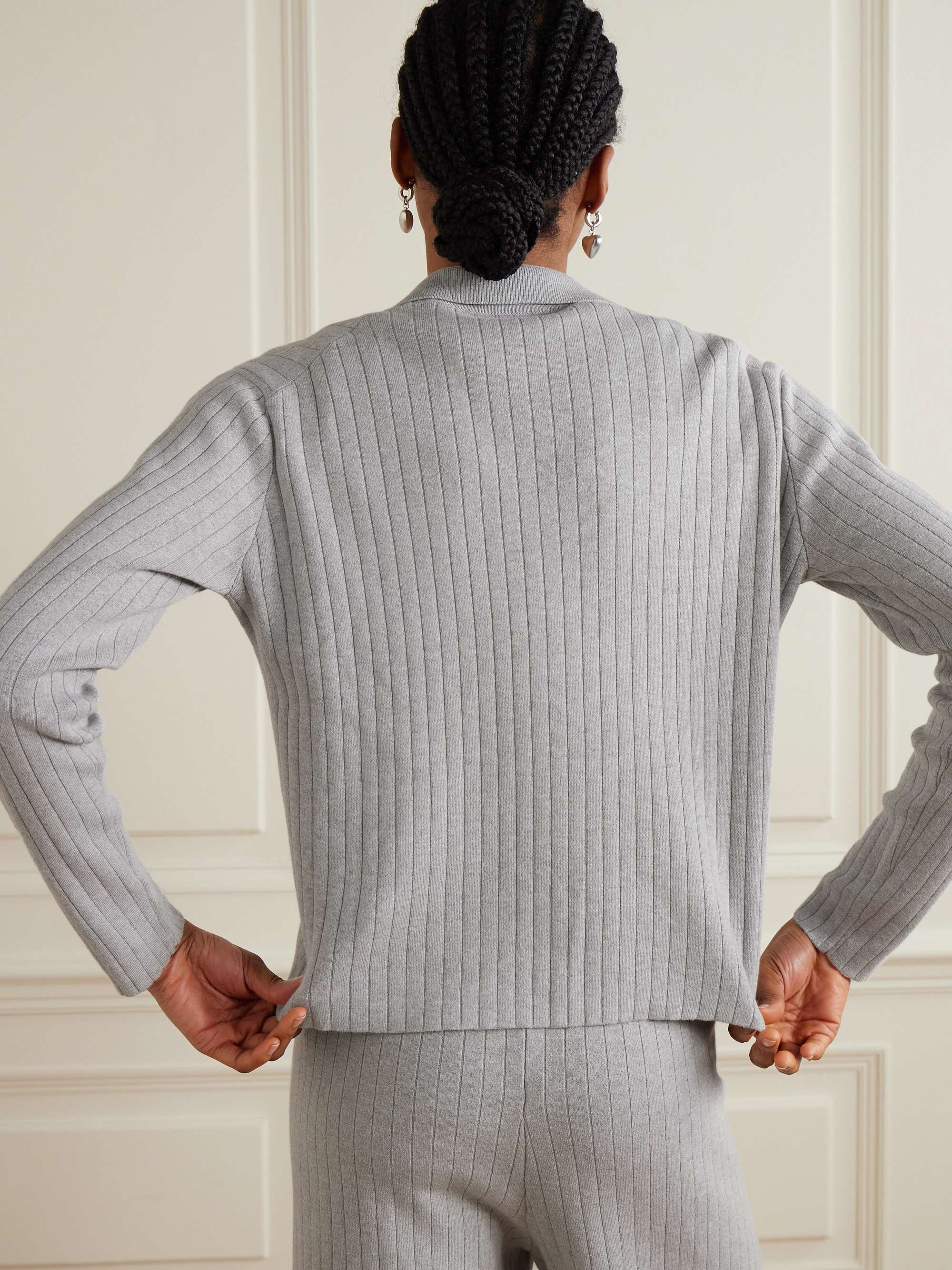 Milan ribbed organic cotton and cashmere-blend sweater view