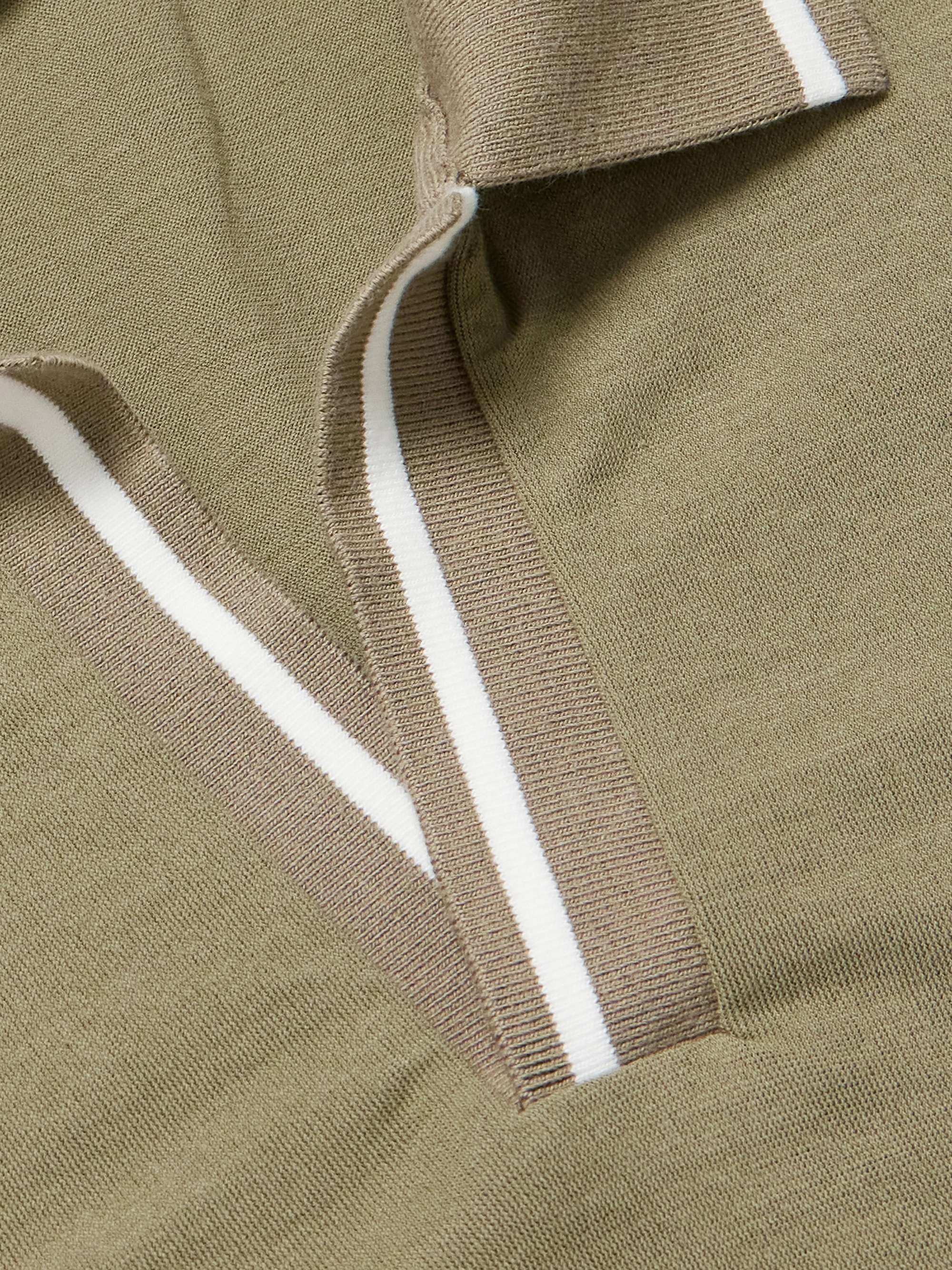 Open-Collar Cotton Polo Shirt view