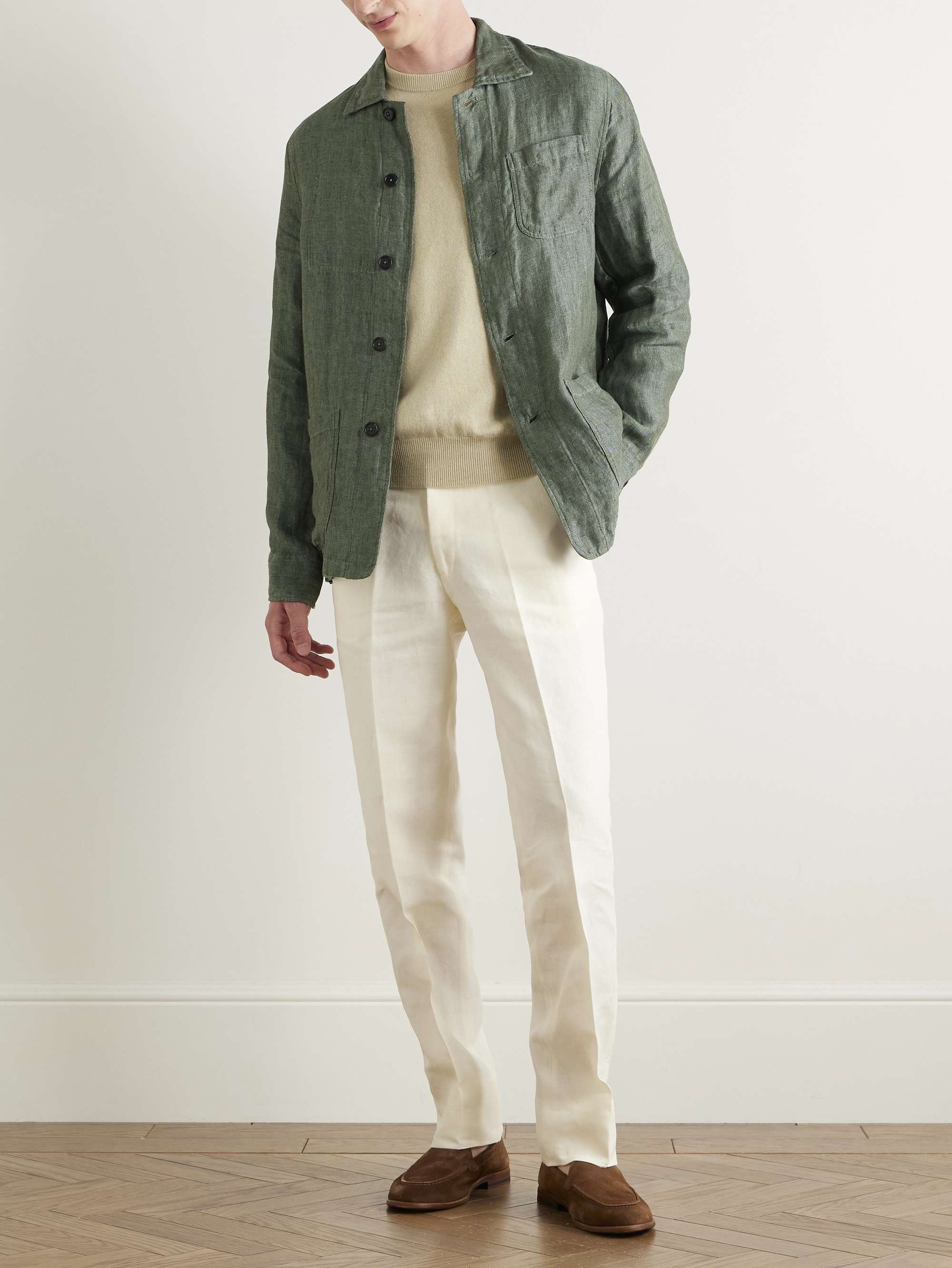 Linen and Silk-Blend Chore Jacket view