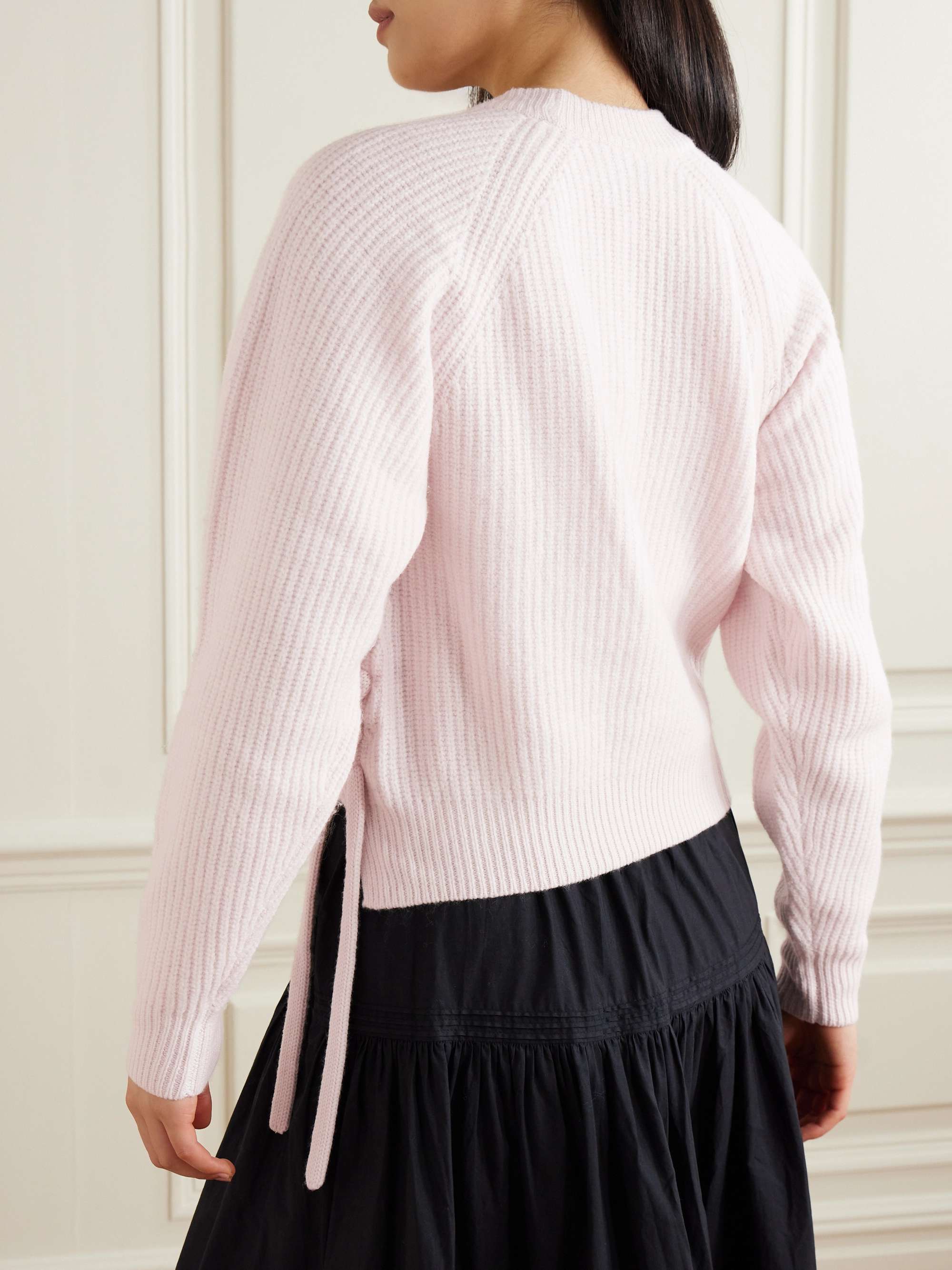 Noelia braided ribbed-knit merino wool sweater view