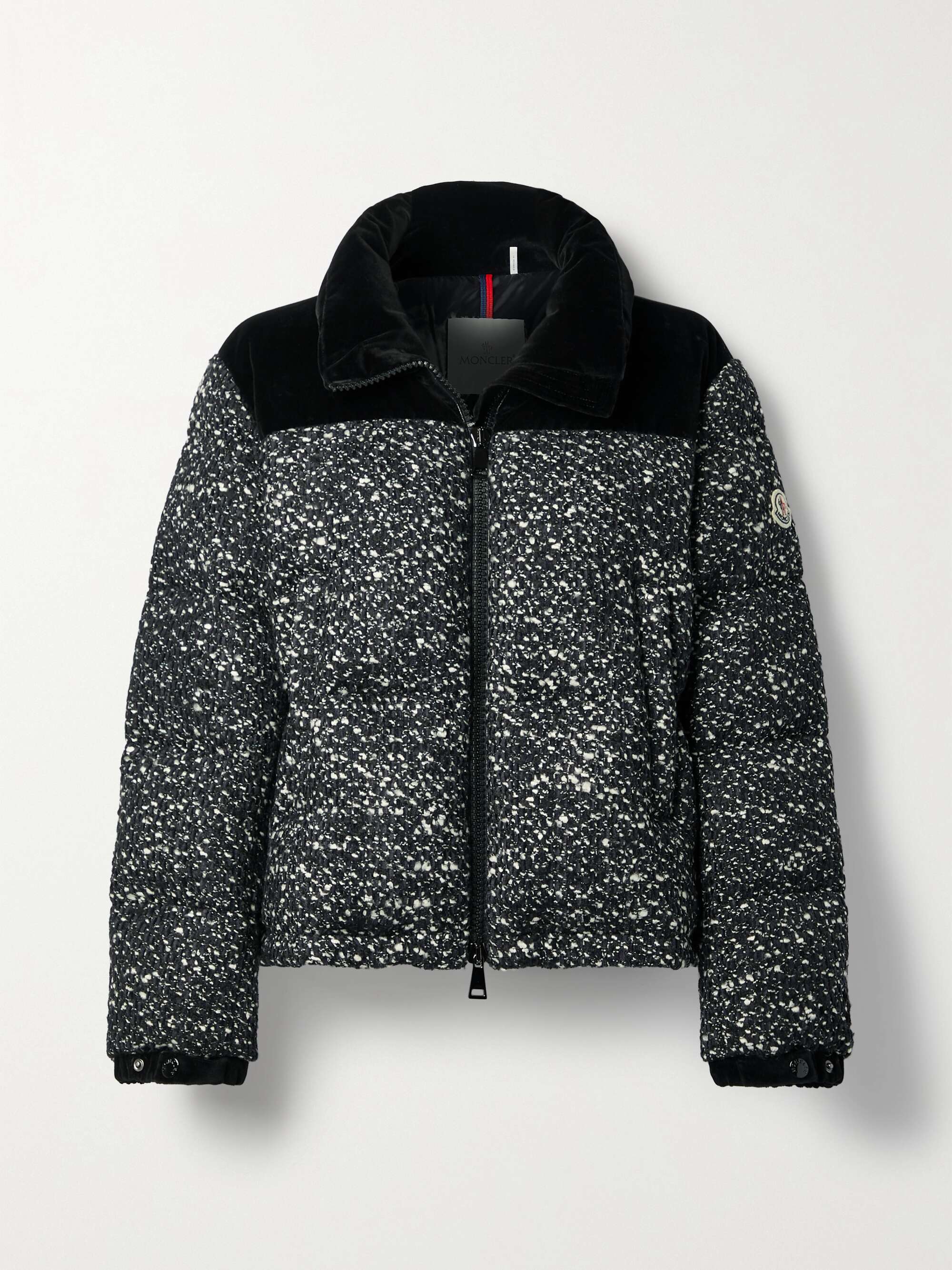 Girotte quilted cotton velvet-trimmed bouclé down jacket view