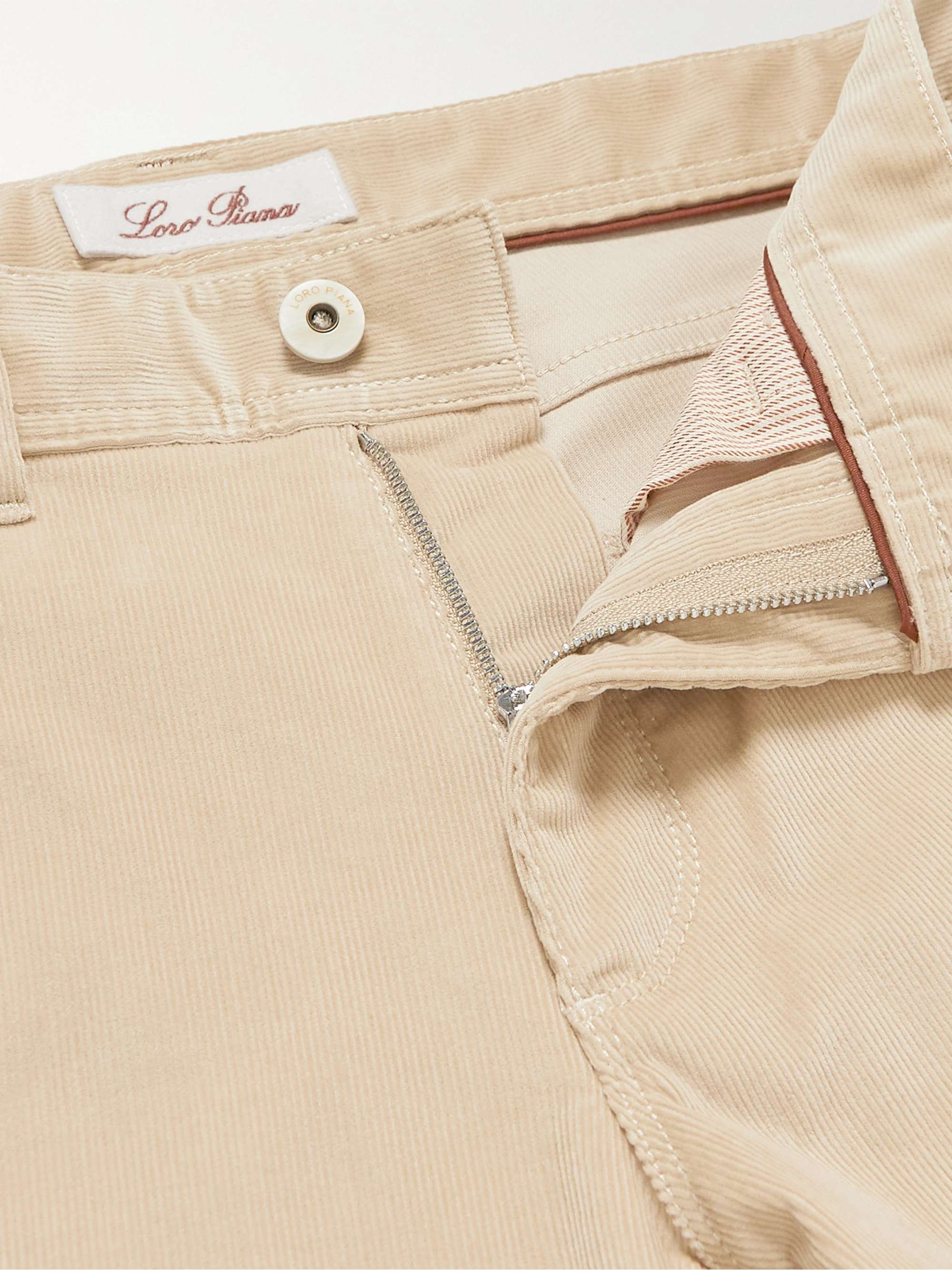 Slim-Fit Stretch-Cotton Corduroy Trousers view