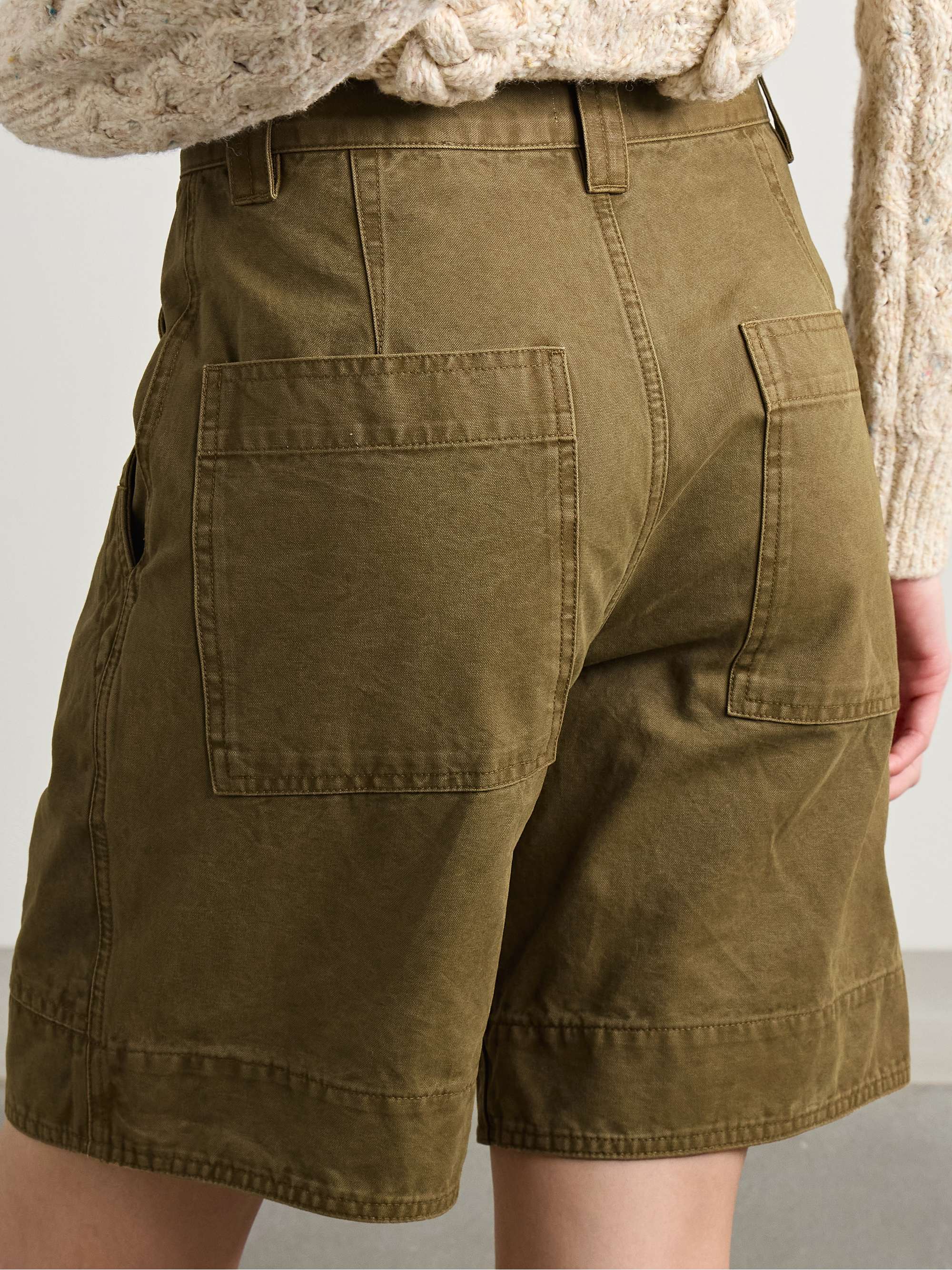 Katja pleated cotton-canvas shorts view