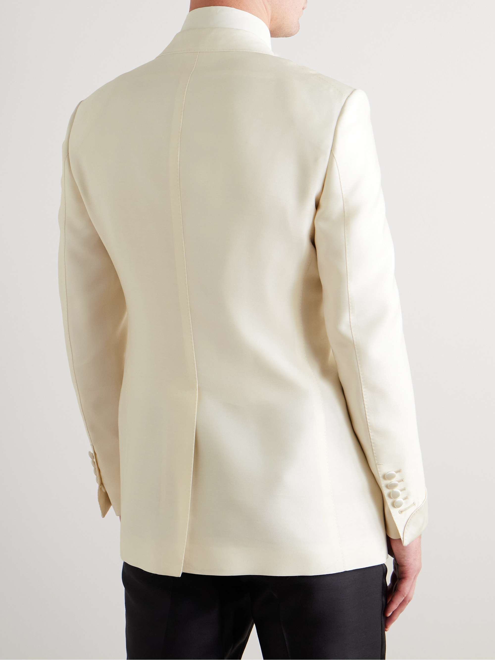 Dyllan Satin-Trimmed Wool, Mohair and Silk-Blend Tuxedo Jacket view