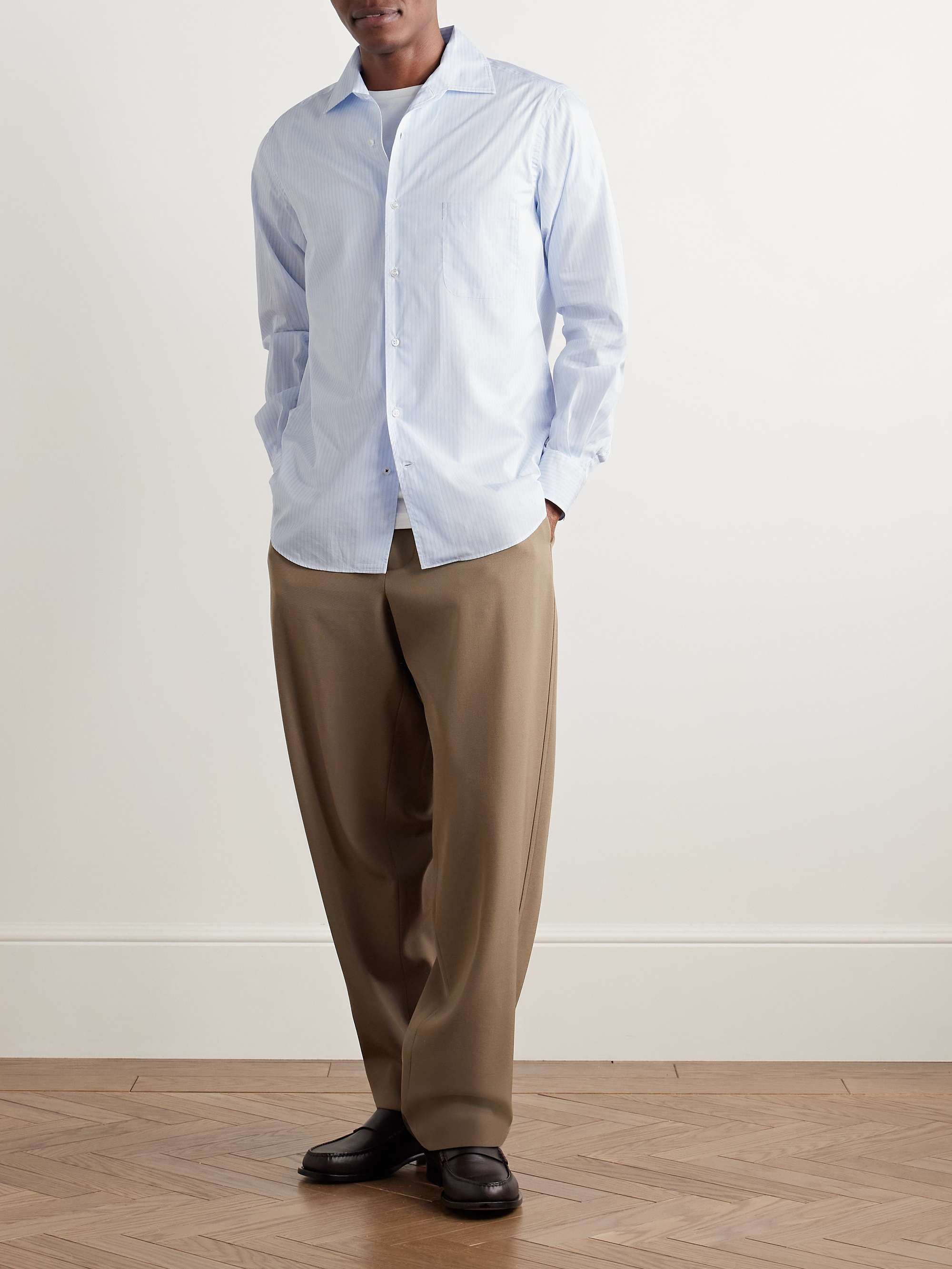 André Striped Cotton-Poplin Shirt view