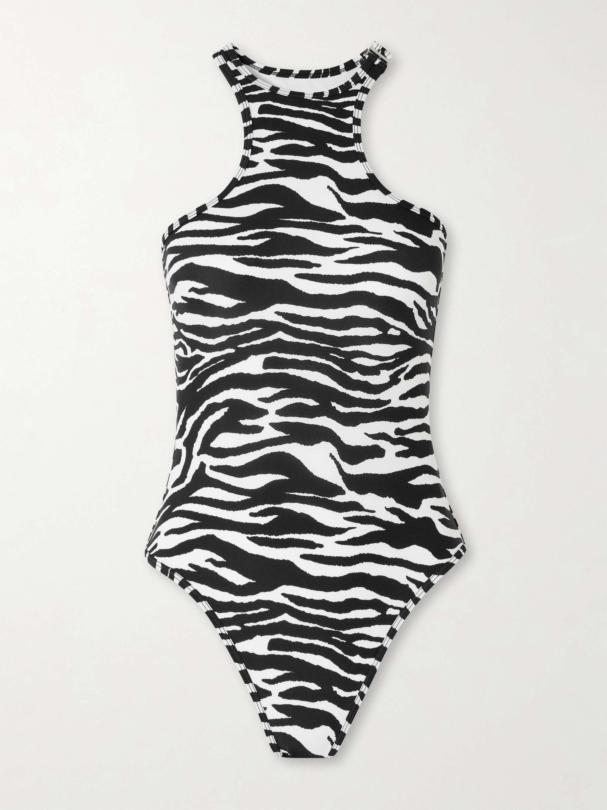 Embellished zebra-print swimsuit view