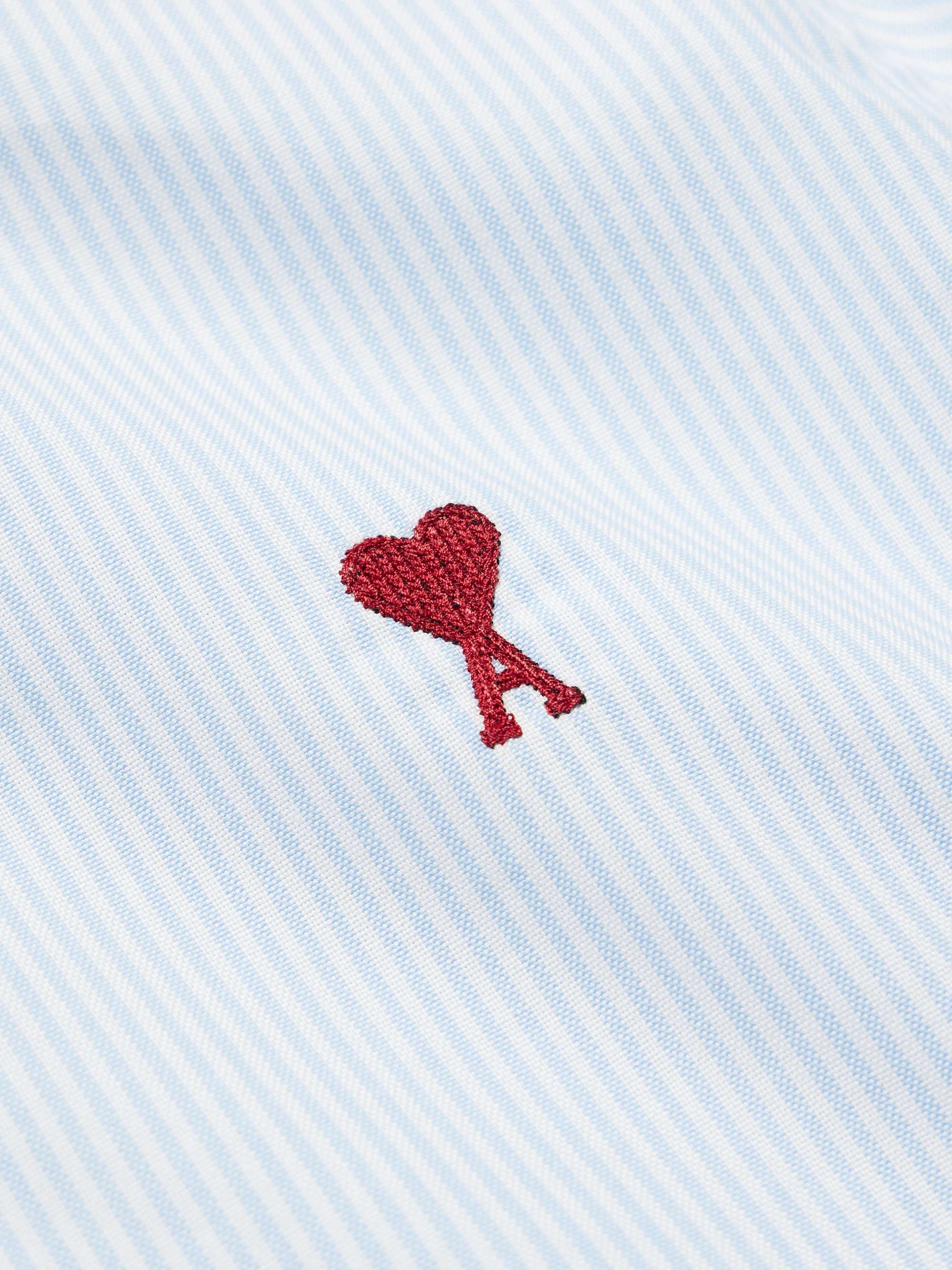 ADC Button-Down Collar Logo-Embroidered Striped Cotton Oxford Shirt view