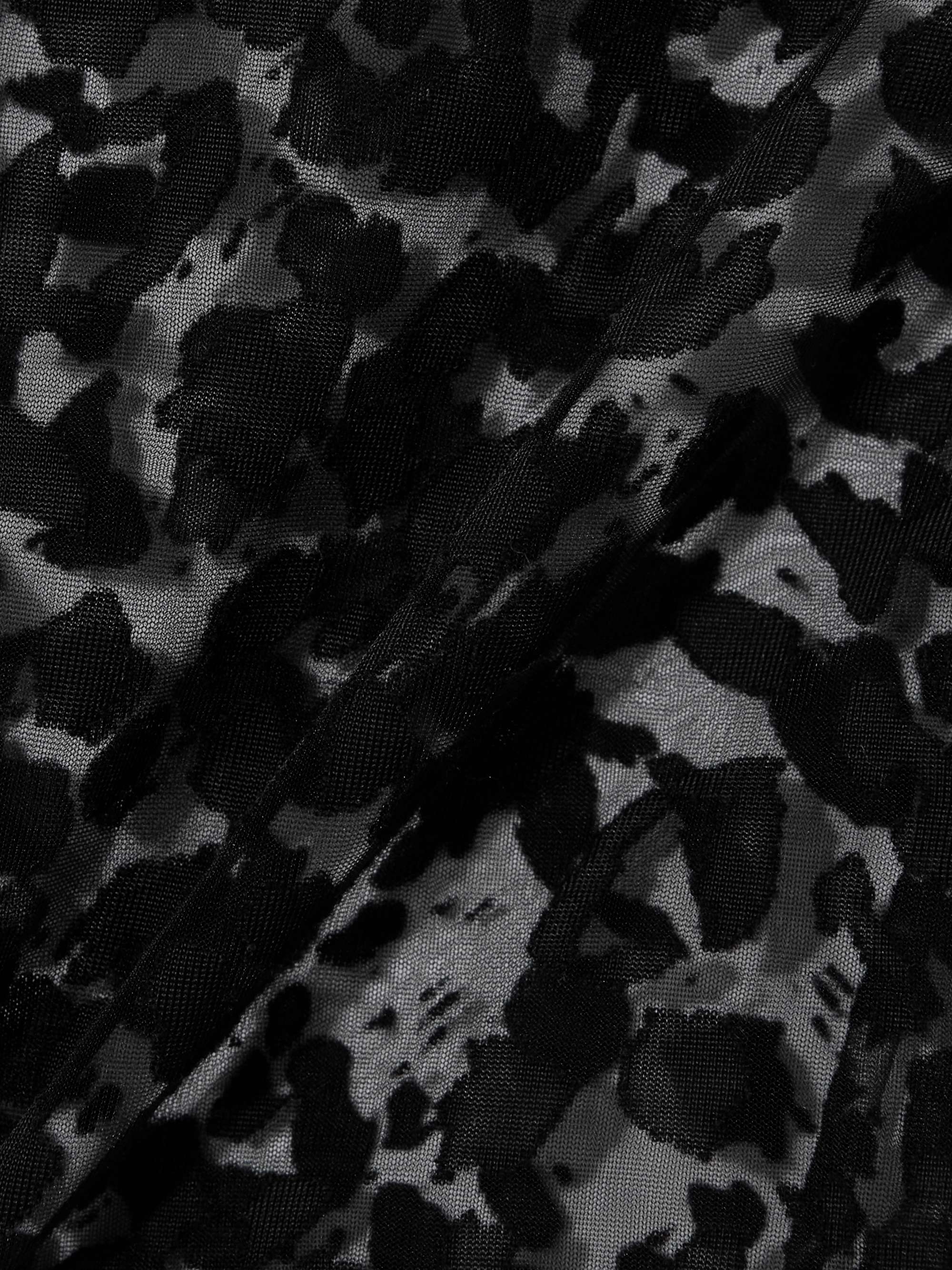 Leopard-print dévoré-velvet top view