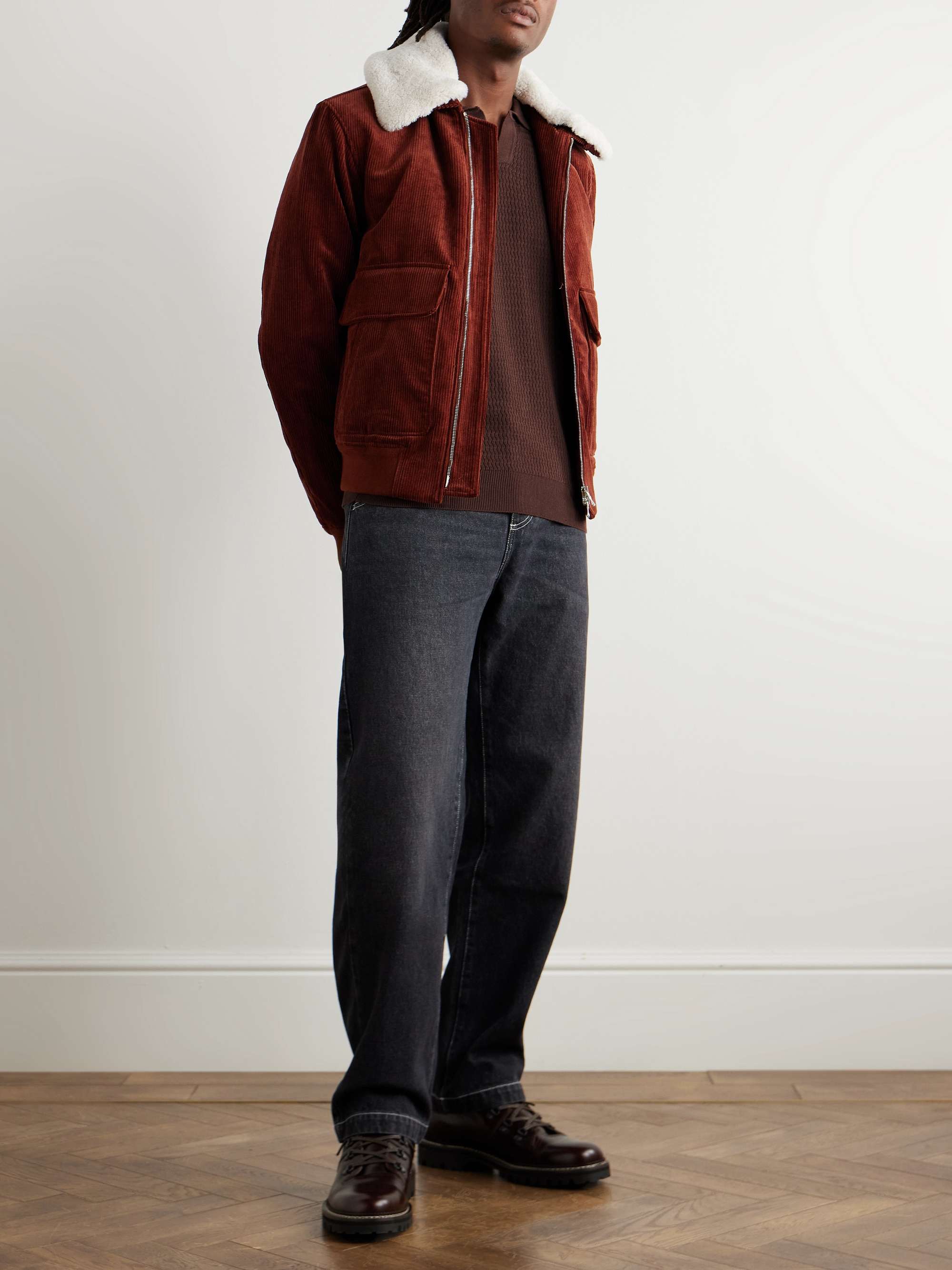 Textured Cotton and Silk-Blend Polo Shirt view