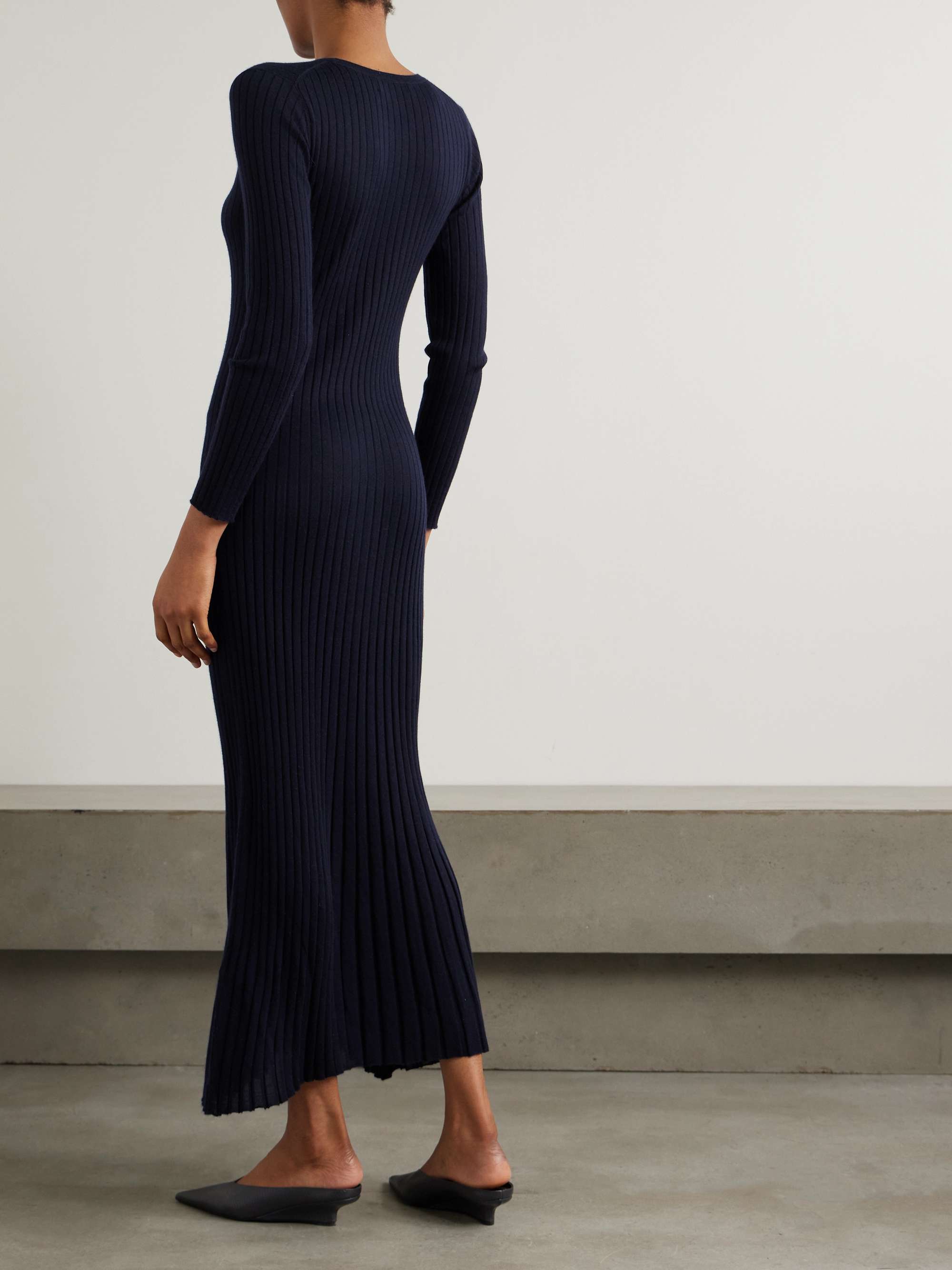 Fliss ribbed organic cashmere maxi dress view